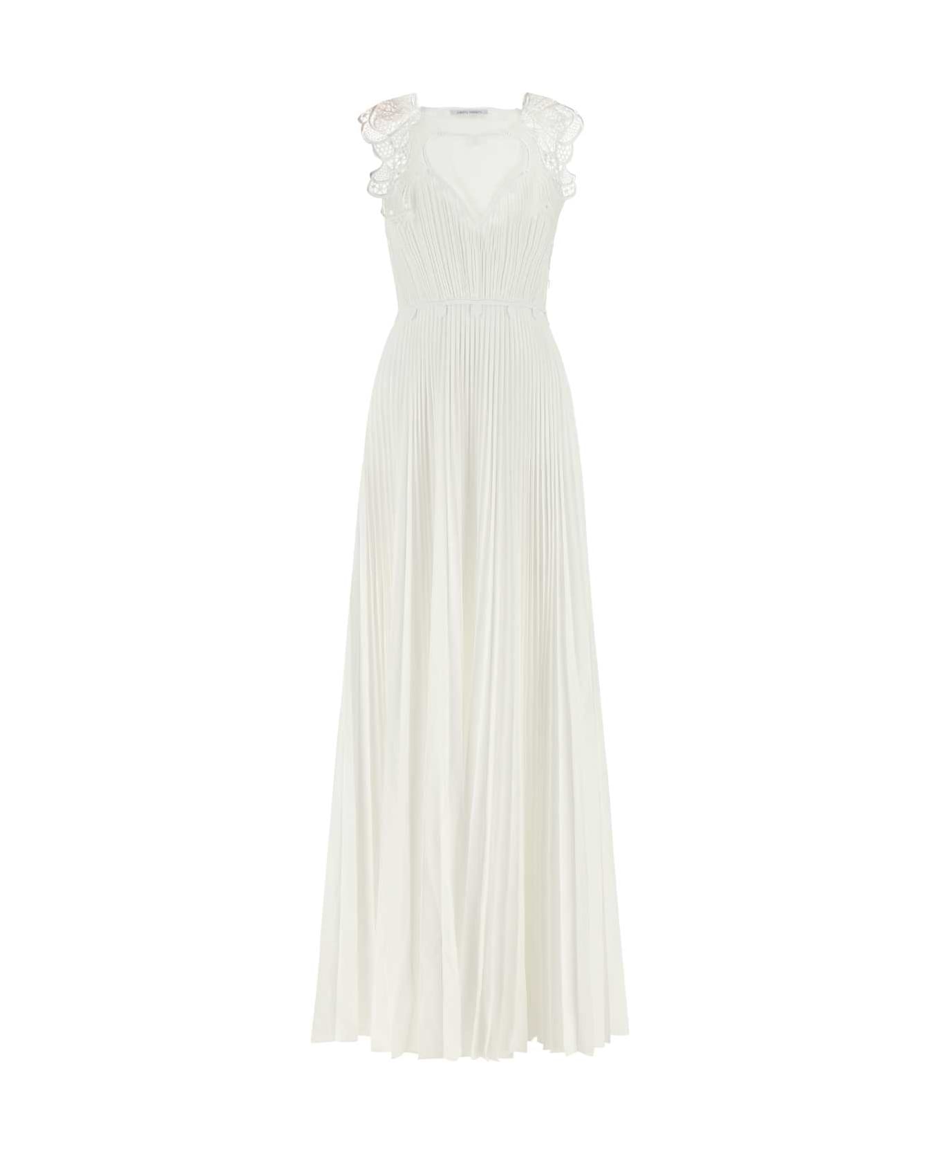 Alberta Ferretti White Cotton Blend Long Dress - A0001