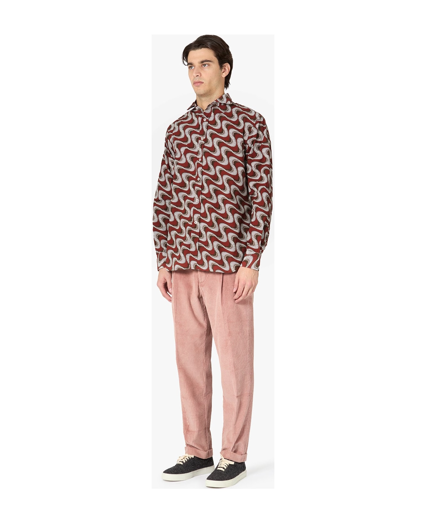 doppiaa Aalassio French Collar Printed Shirt