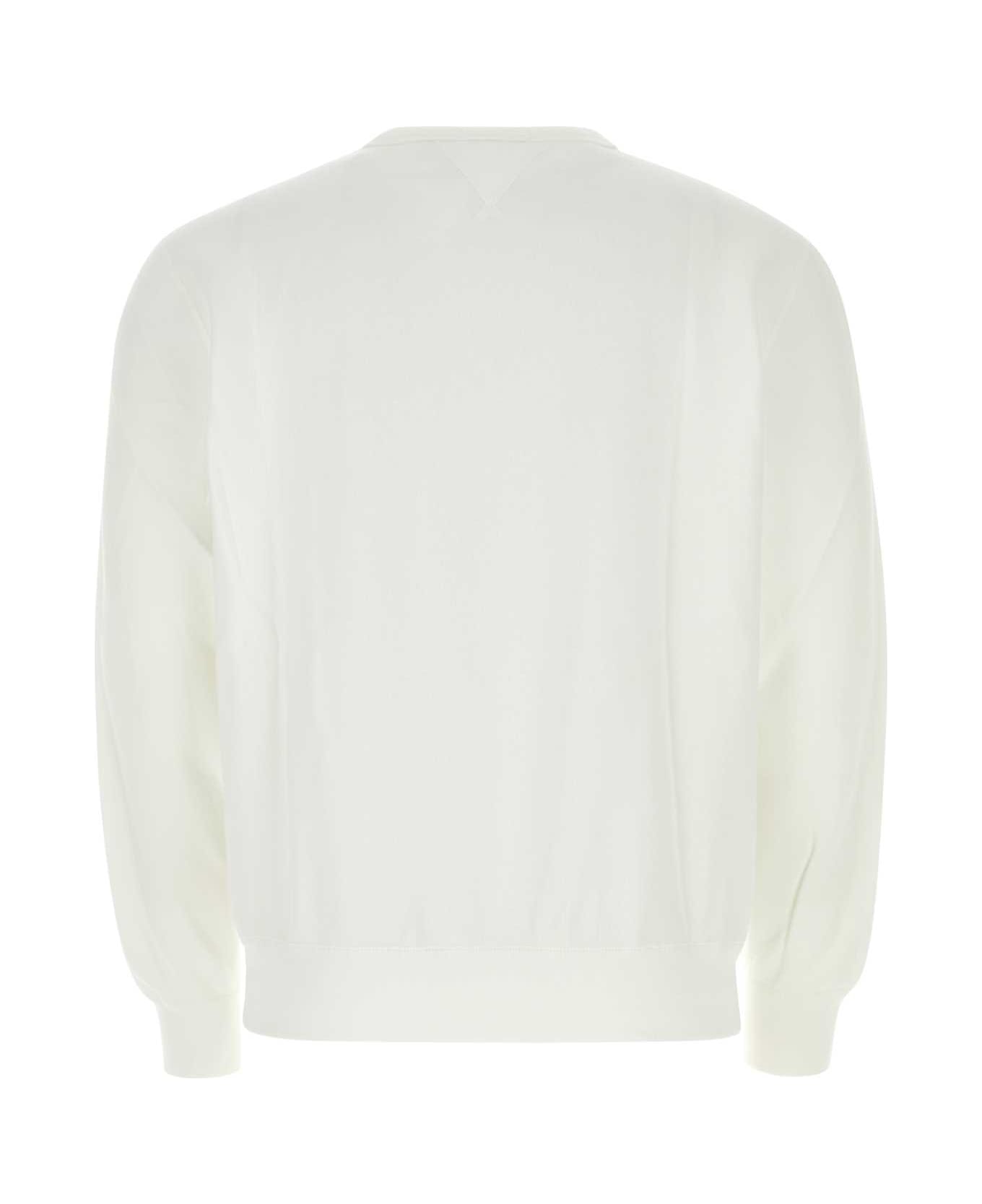 Ralph Lauren White Cotton Blend Oversize Sweatshirt - WHITE/C7996