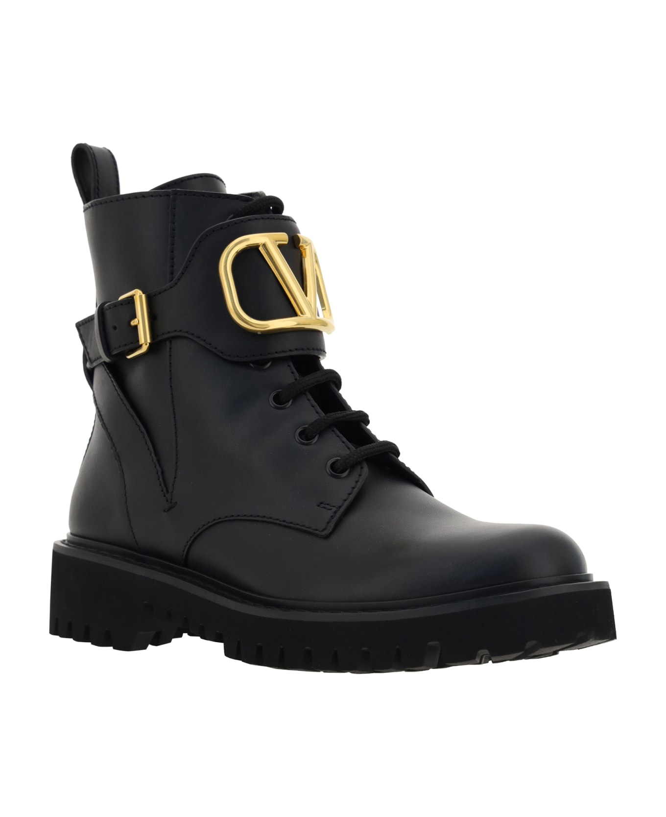 Valentino Garavani Vllgo Signature Combat Boots - Nero