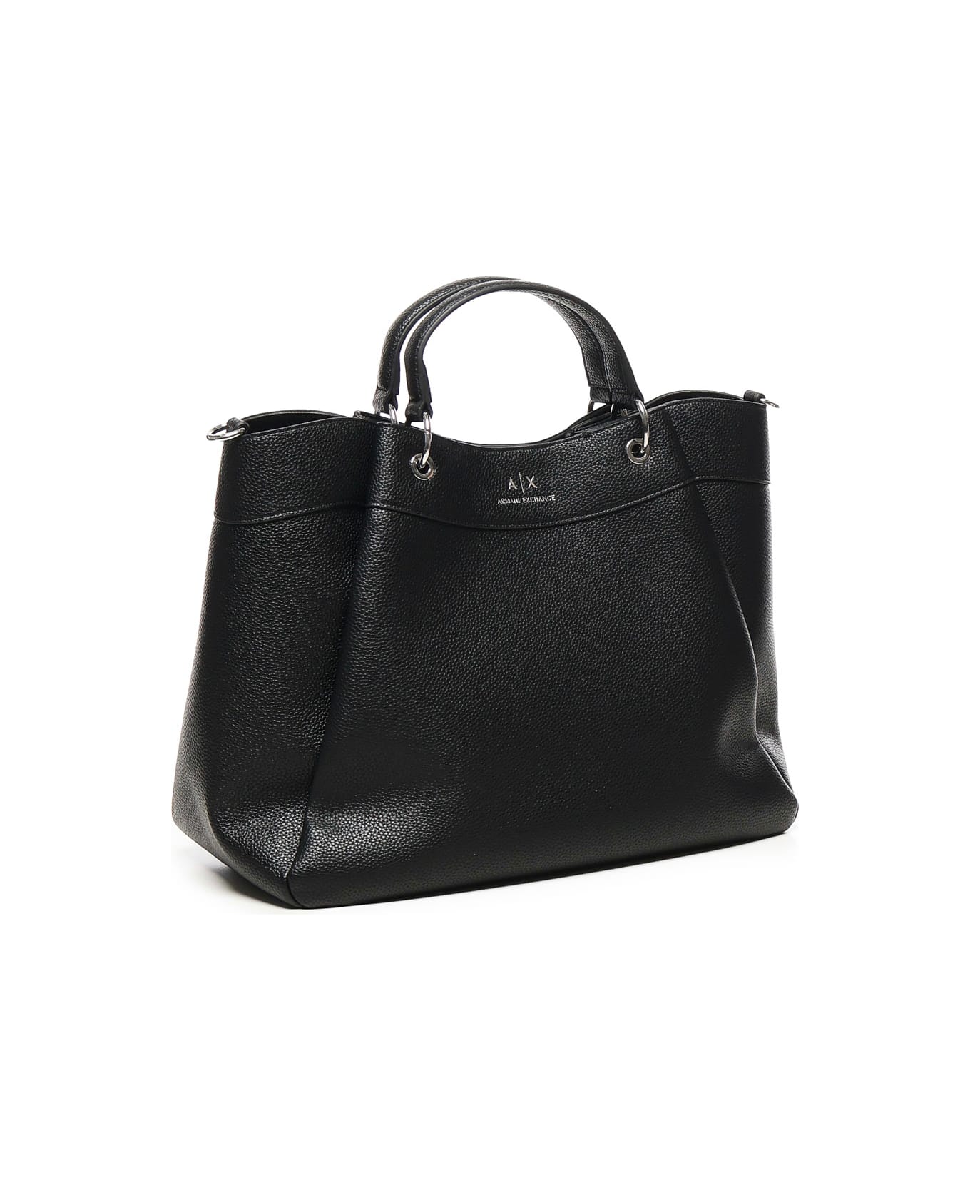 Armani Collezioni Large Tote Bag With Logo - Black