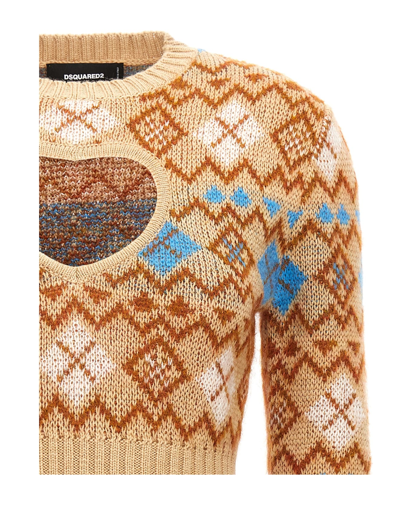 Dsquared2 Heart Vintage Shetland Sweater - Beige