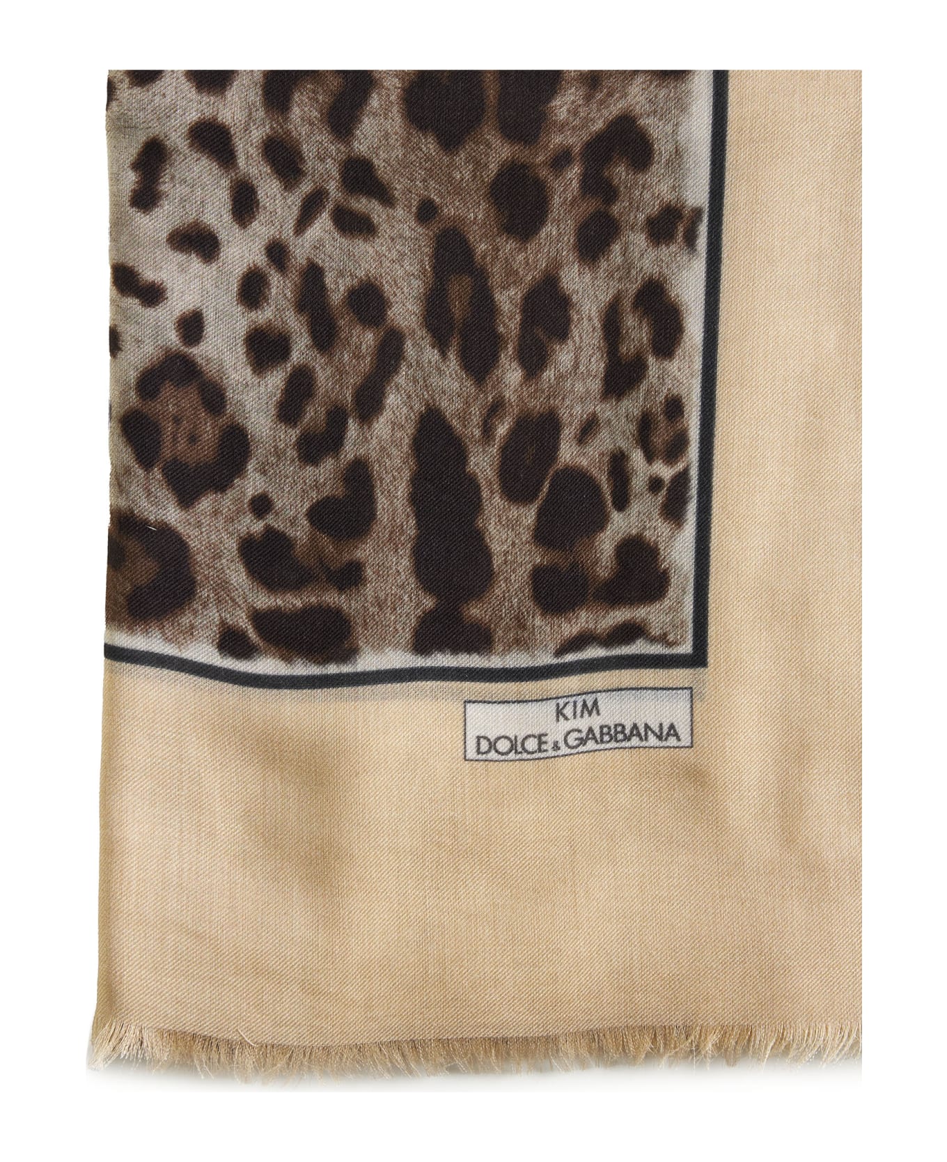 Dolce & Gabbana Modal And Cashmere Blend Scarf - Natural print スカーフ＆ストール