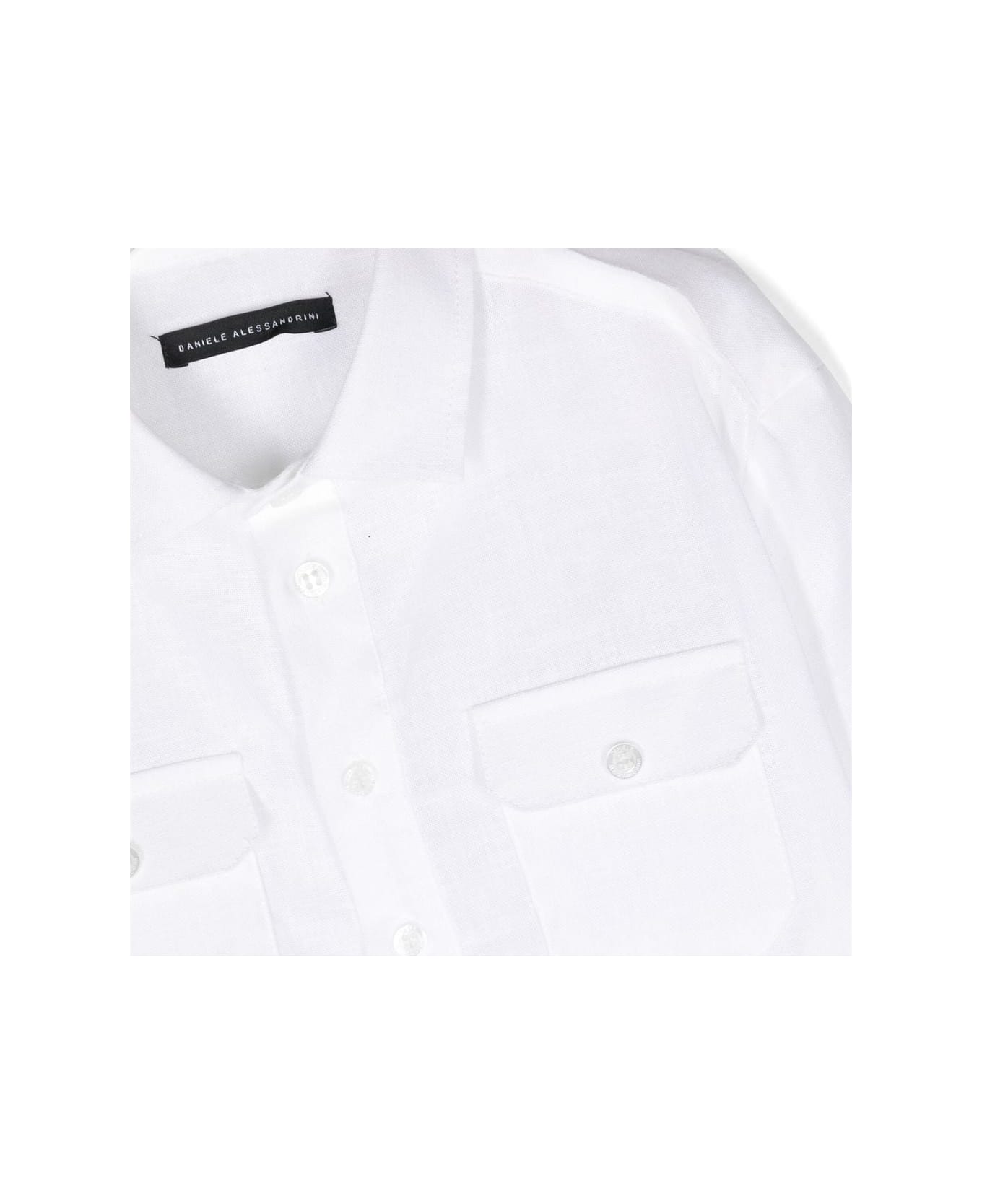 Daniele Alessandrini Long-sleeved Shirt With Logo Plaque - White