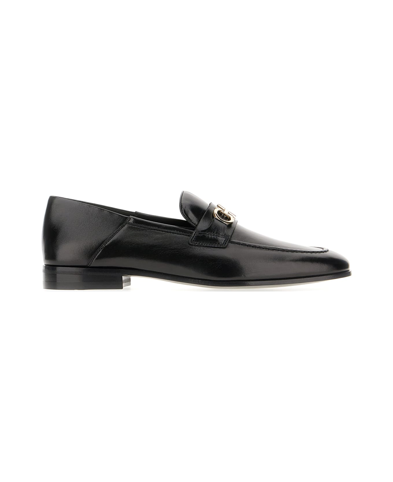 Ferragamo Black Leather Loafers - Nero