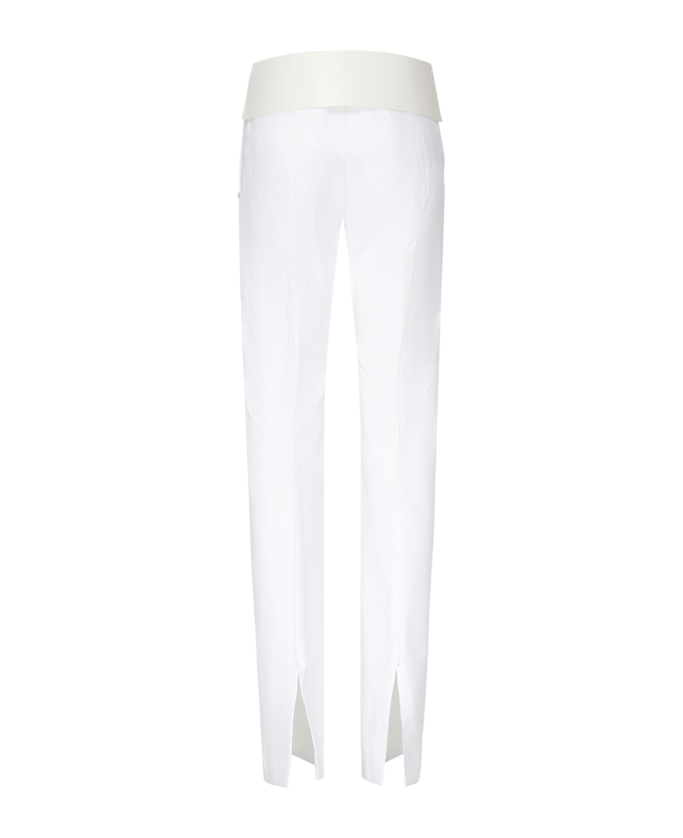 SportMax Slim Cotton Trousers - White