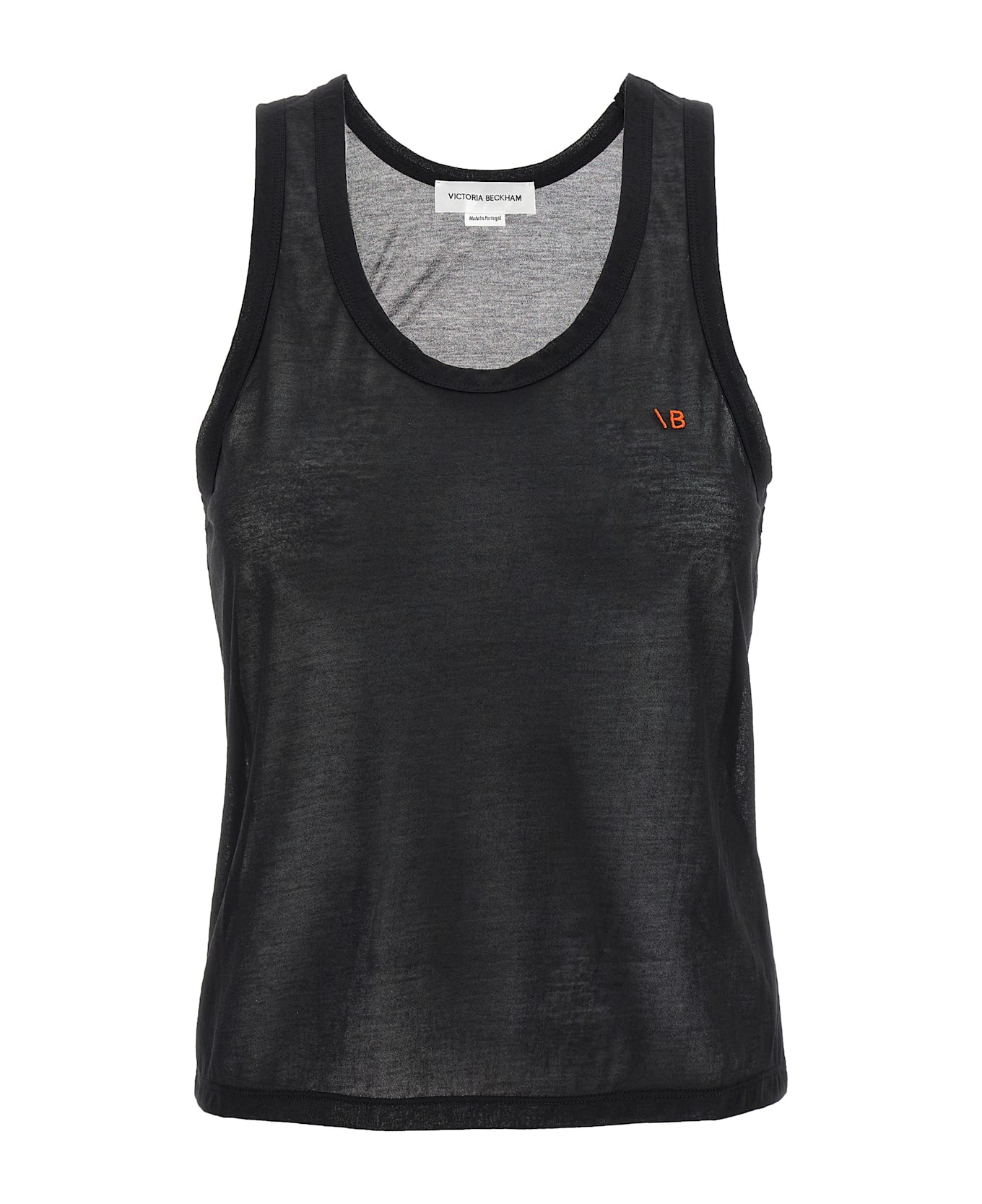 Victoria Beckham Logo Embroidery Tank Top - Black  