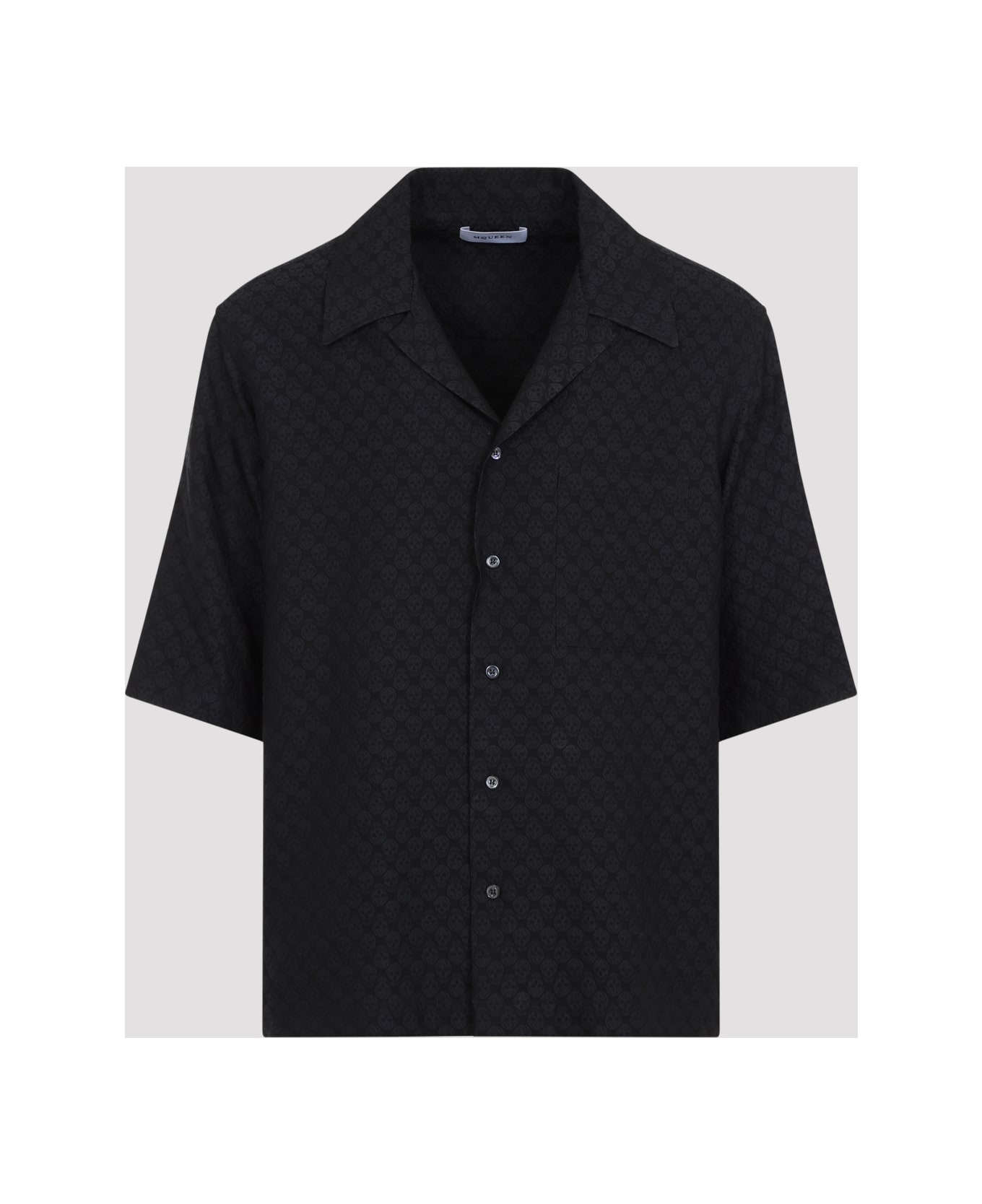Alexander McQueen Camp Collar Hawaiian Shirt - Black Black