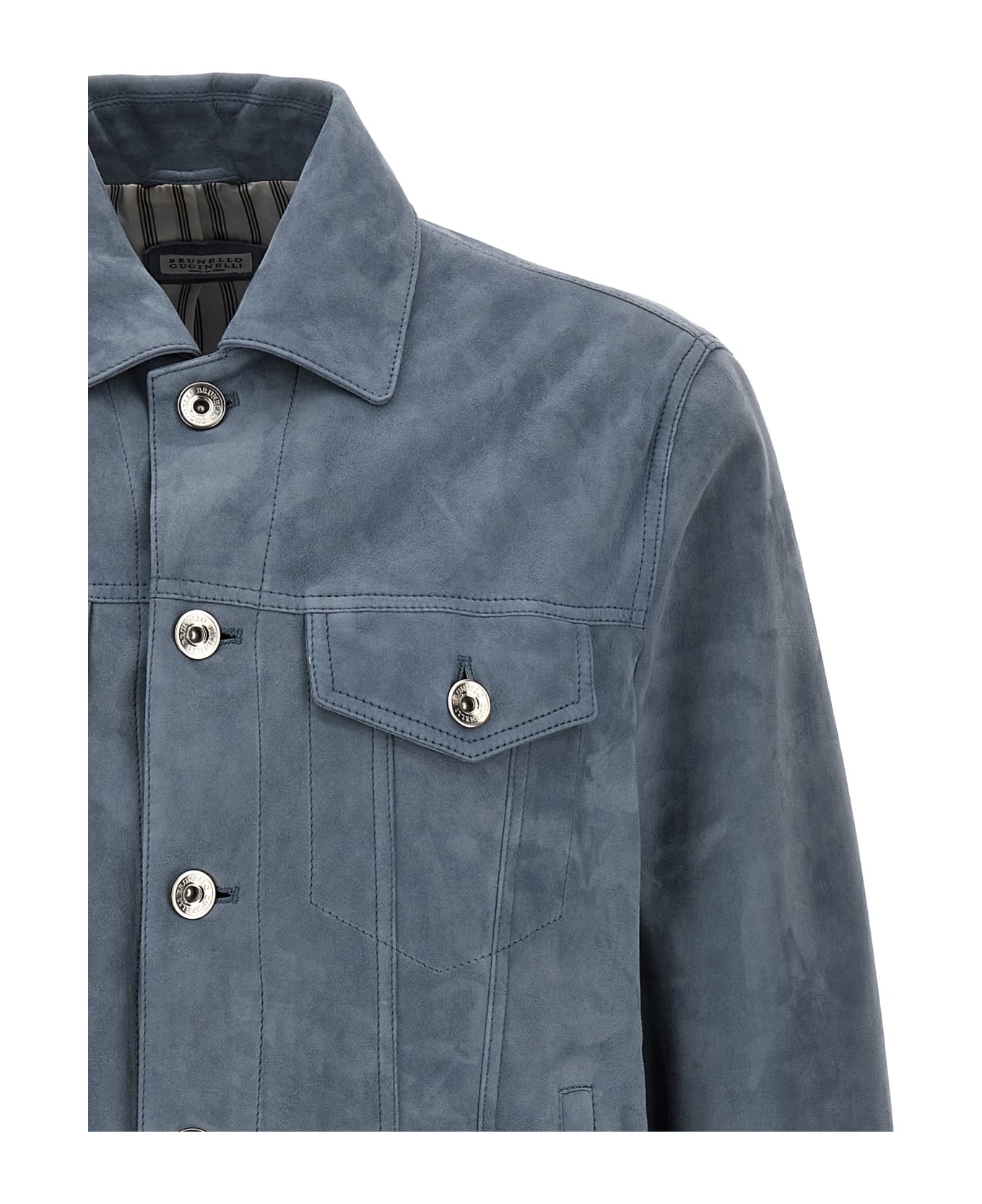 Brunello Cucinelli Suede Jacket - Blue ジャケット