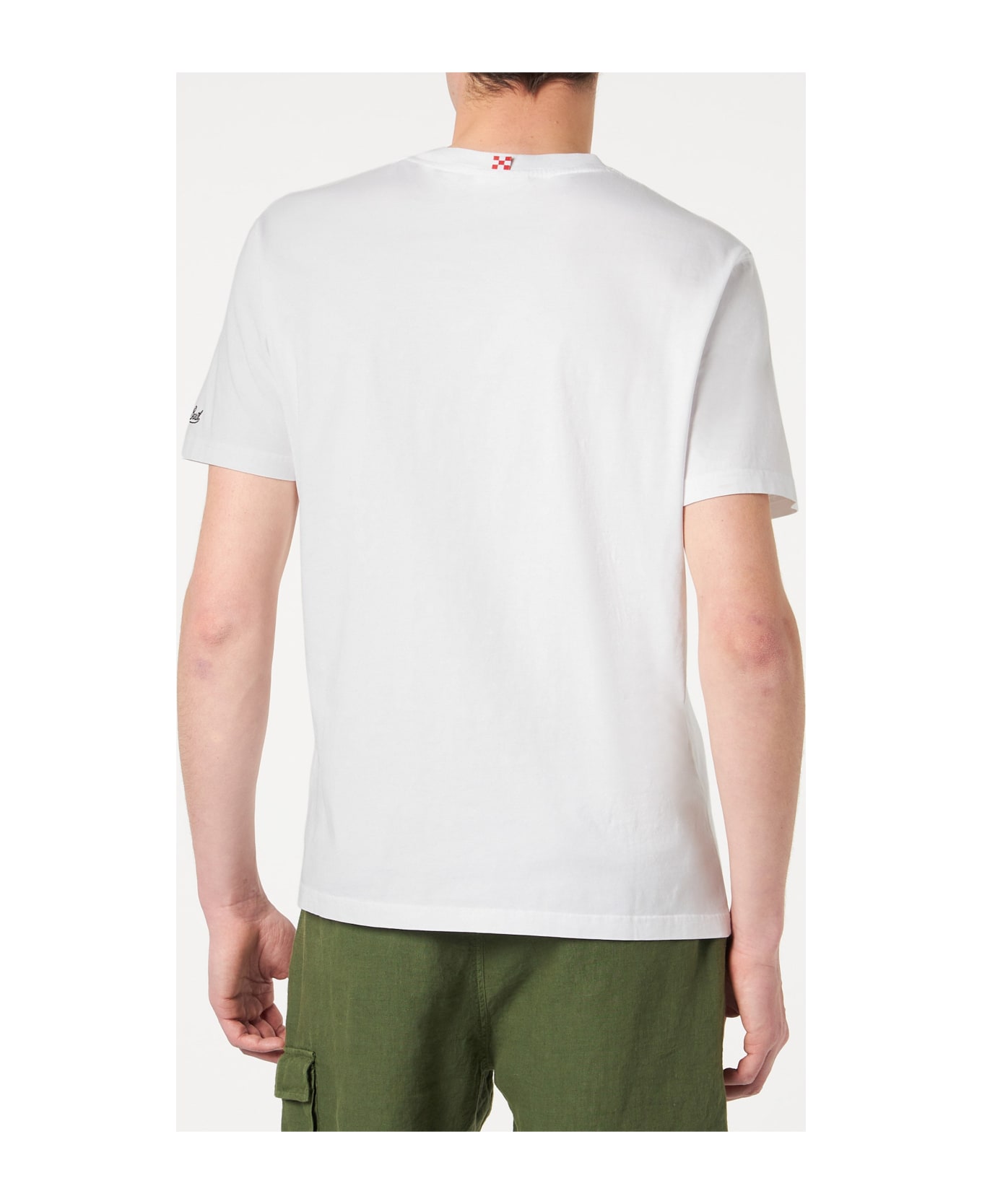 MC2 Saint Barth Man Cotton T-shirt With Bad Boy In Milano Print - WHITE シャツ