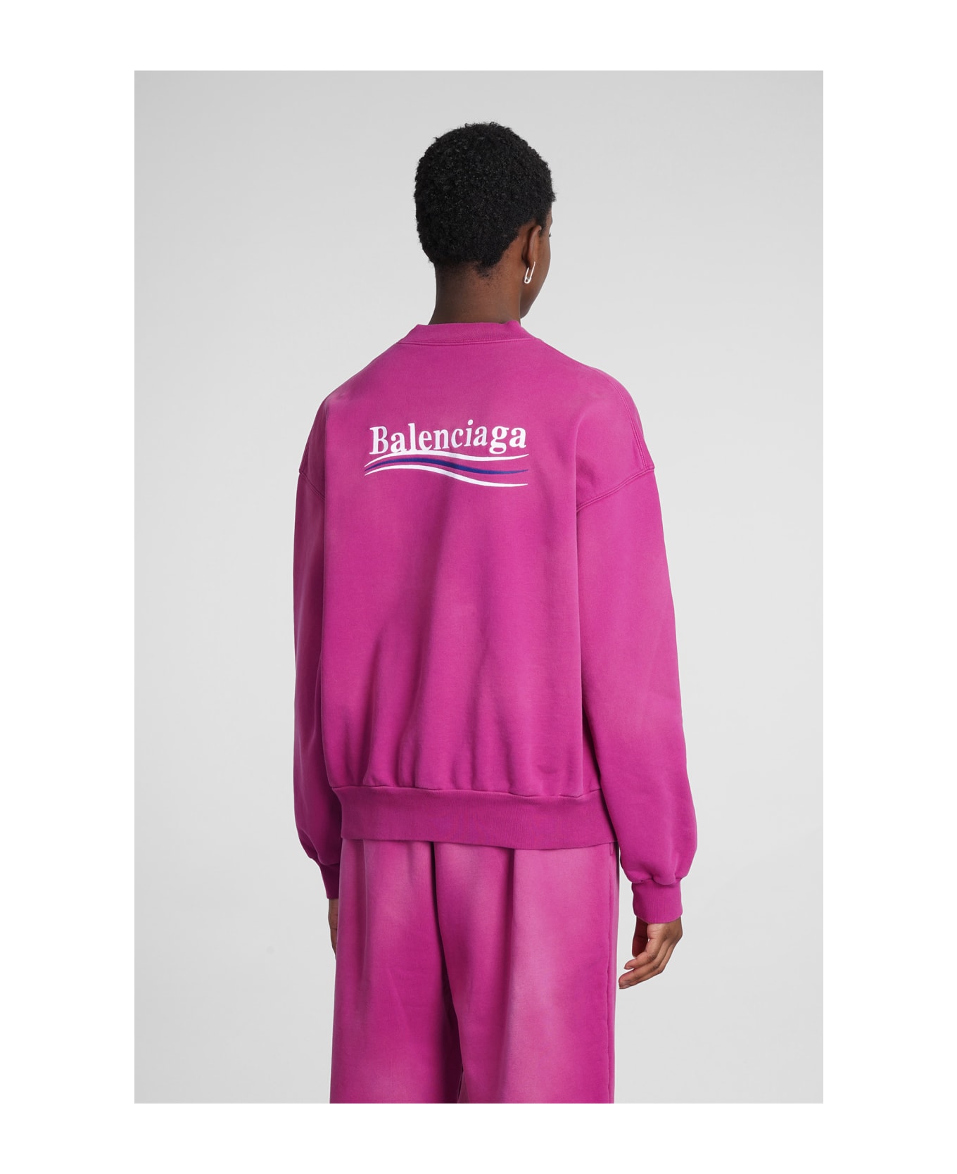 Balenciaga Sweatshirt In Rose-pink Cotton - rose-pink