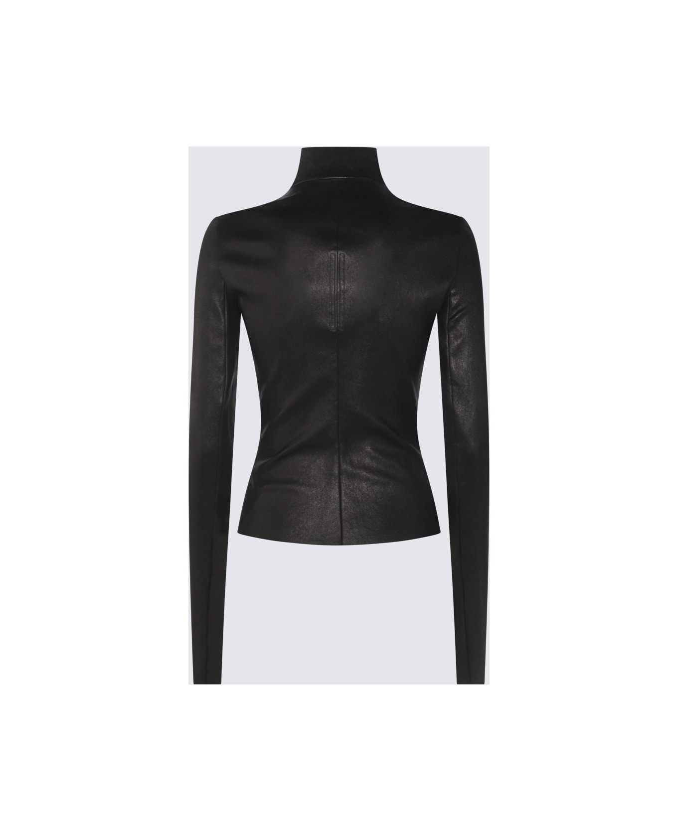 Rick Owens Black Leather Jacket - BLACK