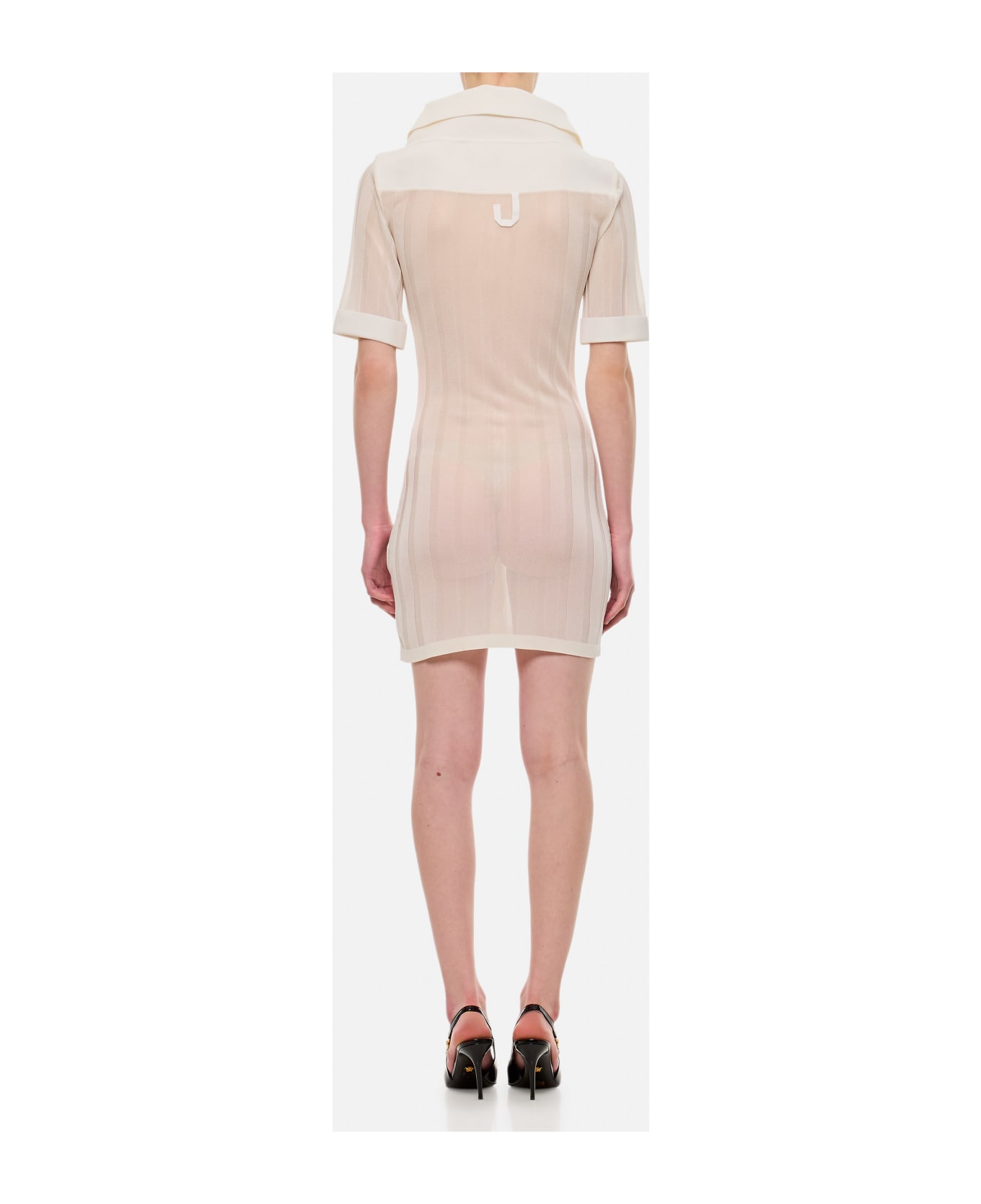 Jacquemus Front Buttoned Short Dress - White