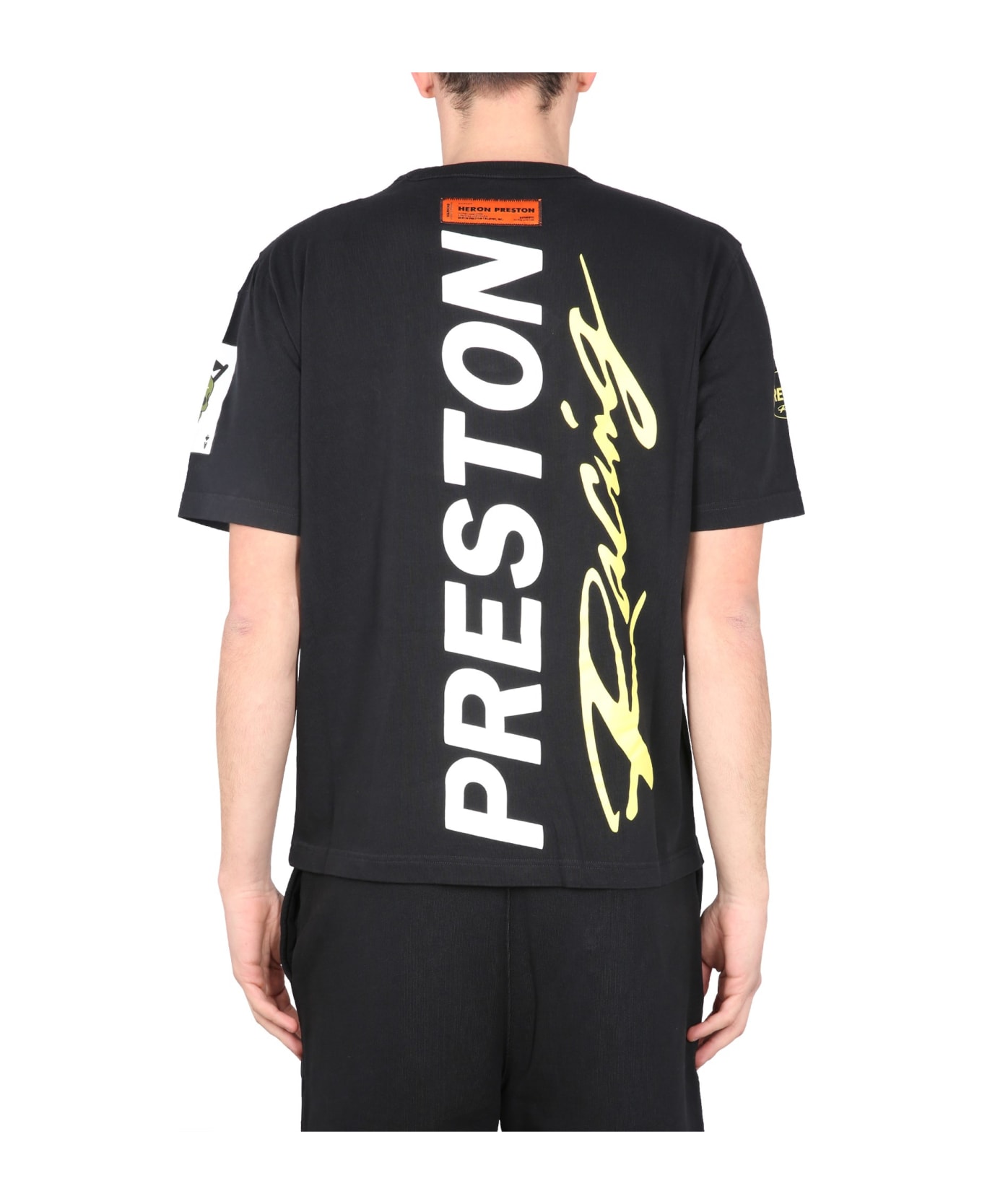 HERON PRESTON Cotton Crew-neck T-shirt - black