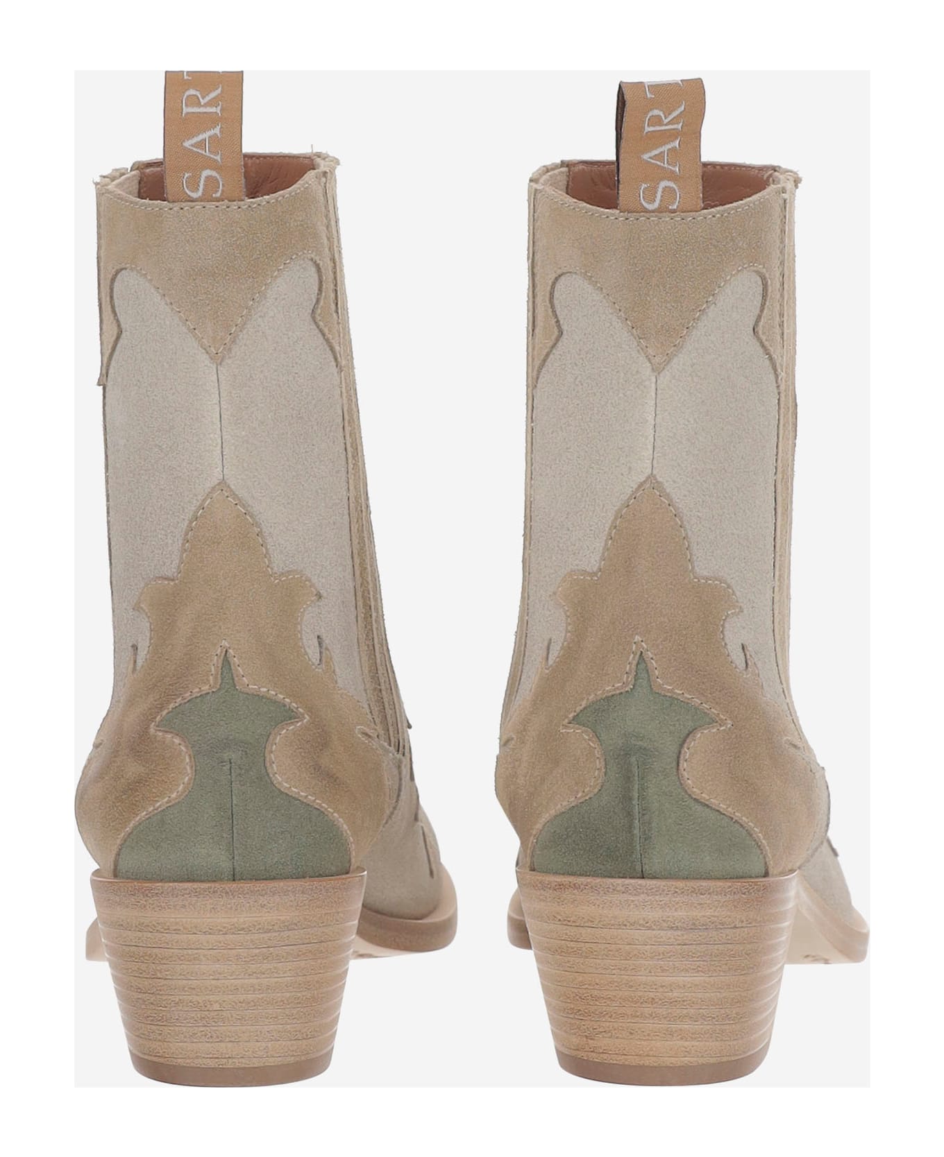 Sartore Suede Ankle Boots - Beige