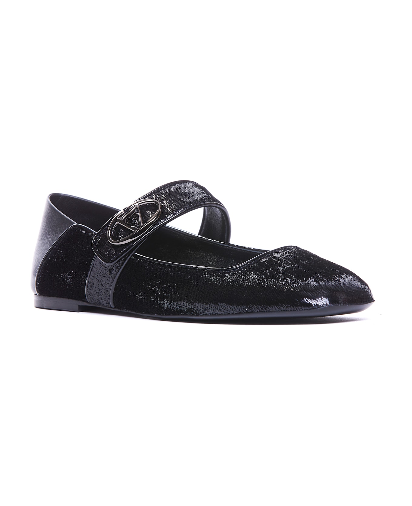 Valentino Garavani Mary-jane Vlogo Locker Flats - Black