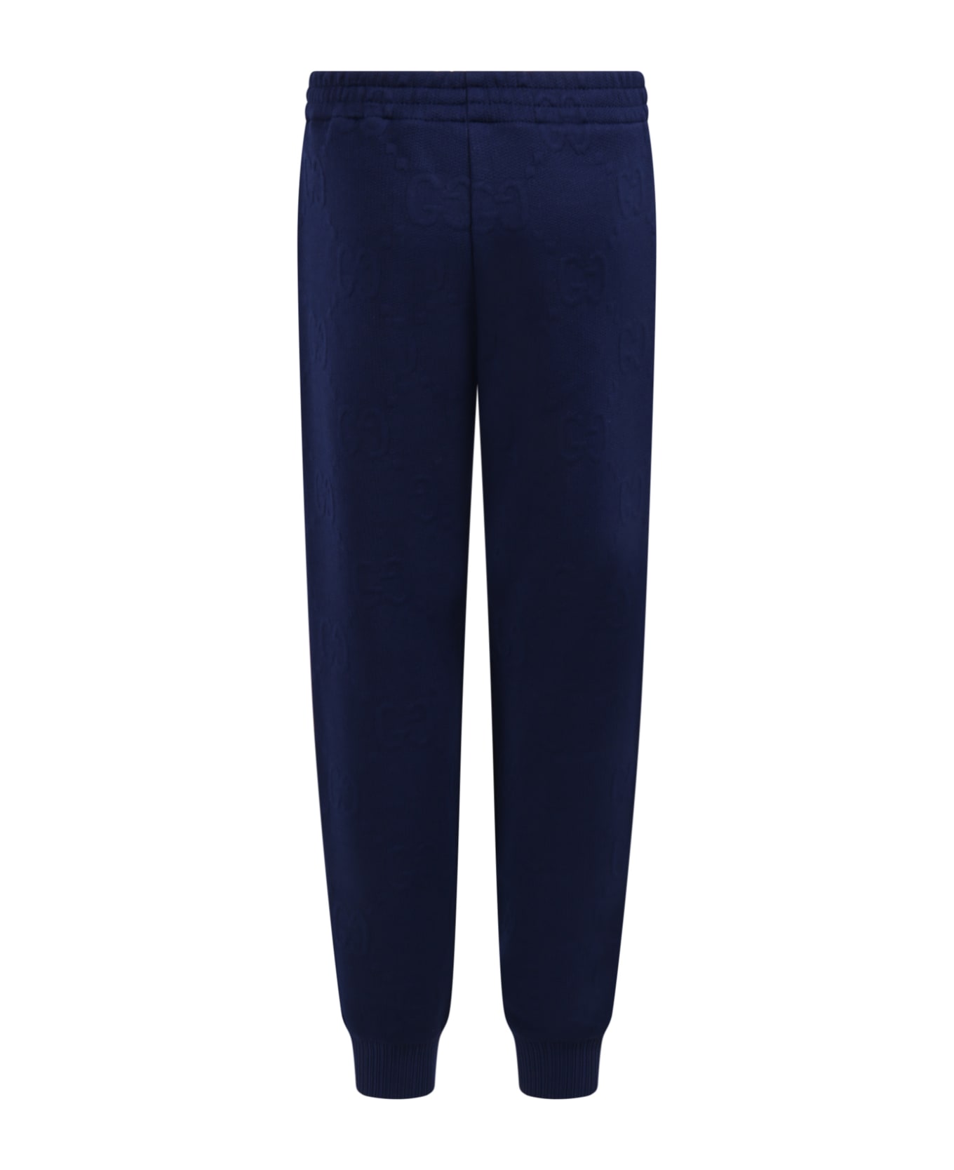 Gucci Blue Sweatpants For Boy With Logo And Iconic Gg - Deep Blue