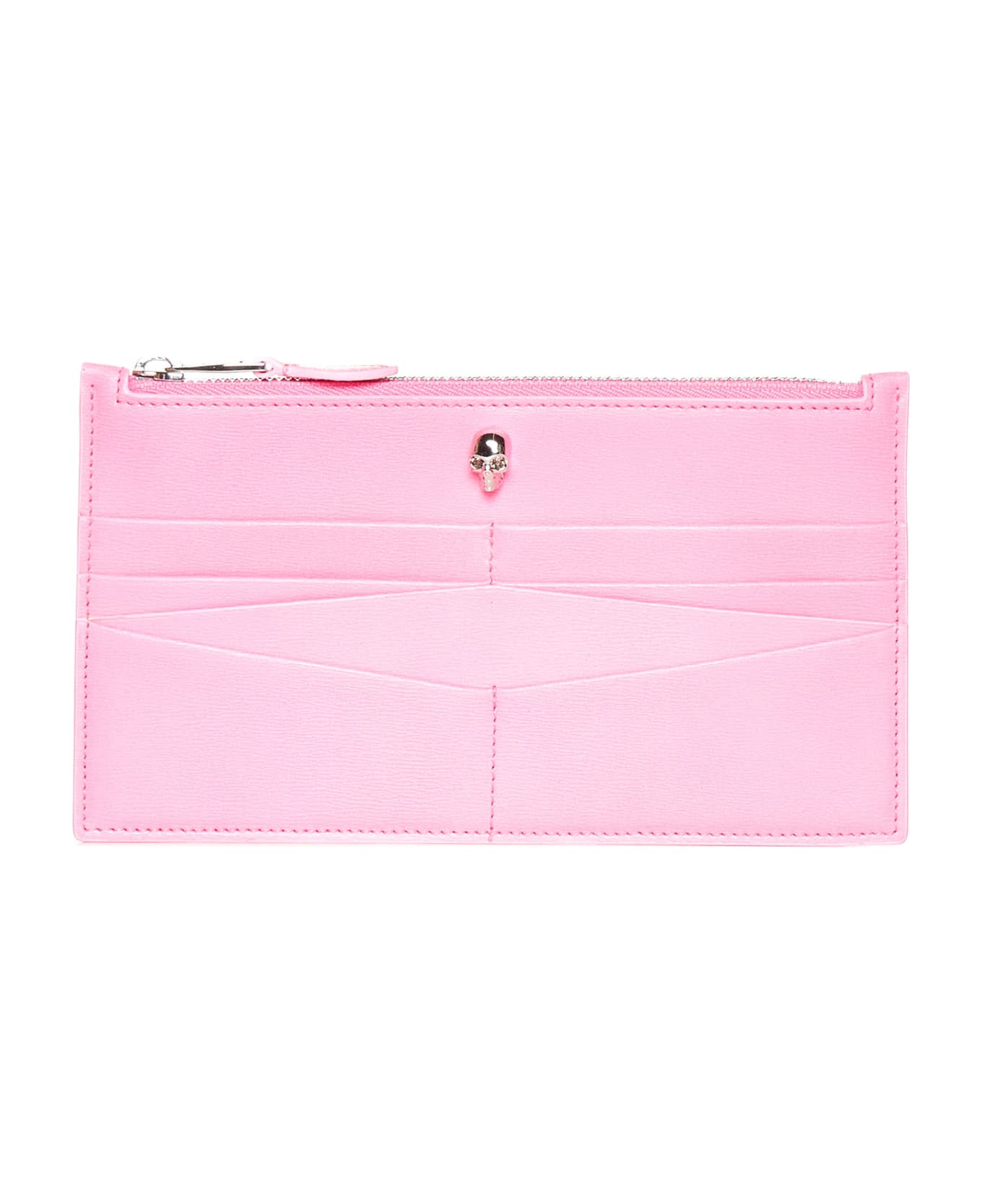 Alexander McQueen Flat Zip Skull Wallet - Fluo pink