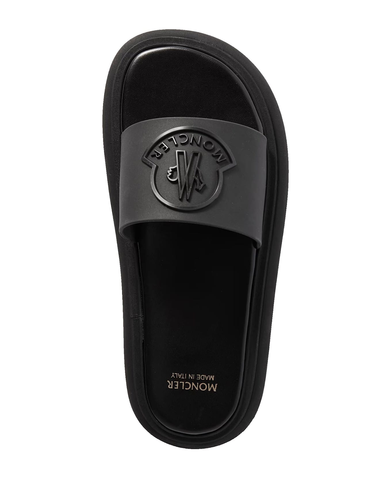 Moncler Logo Slides - Black