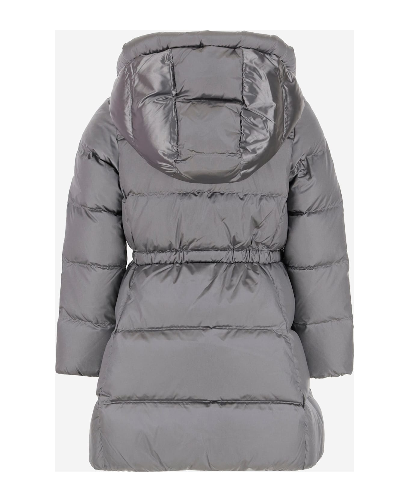 Polo Ralph Lauren Long Padded Down Jacket With Logo - Grey