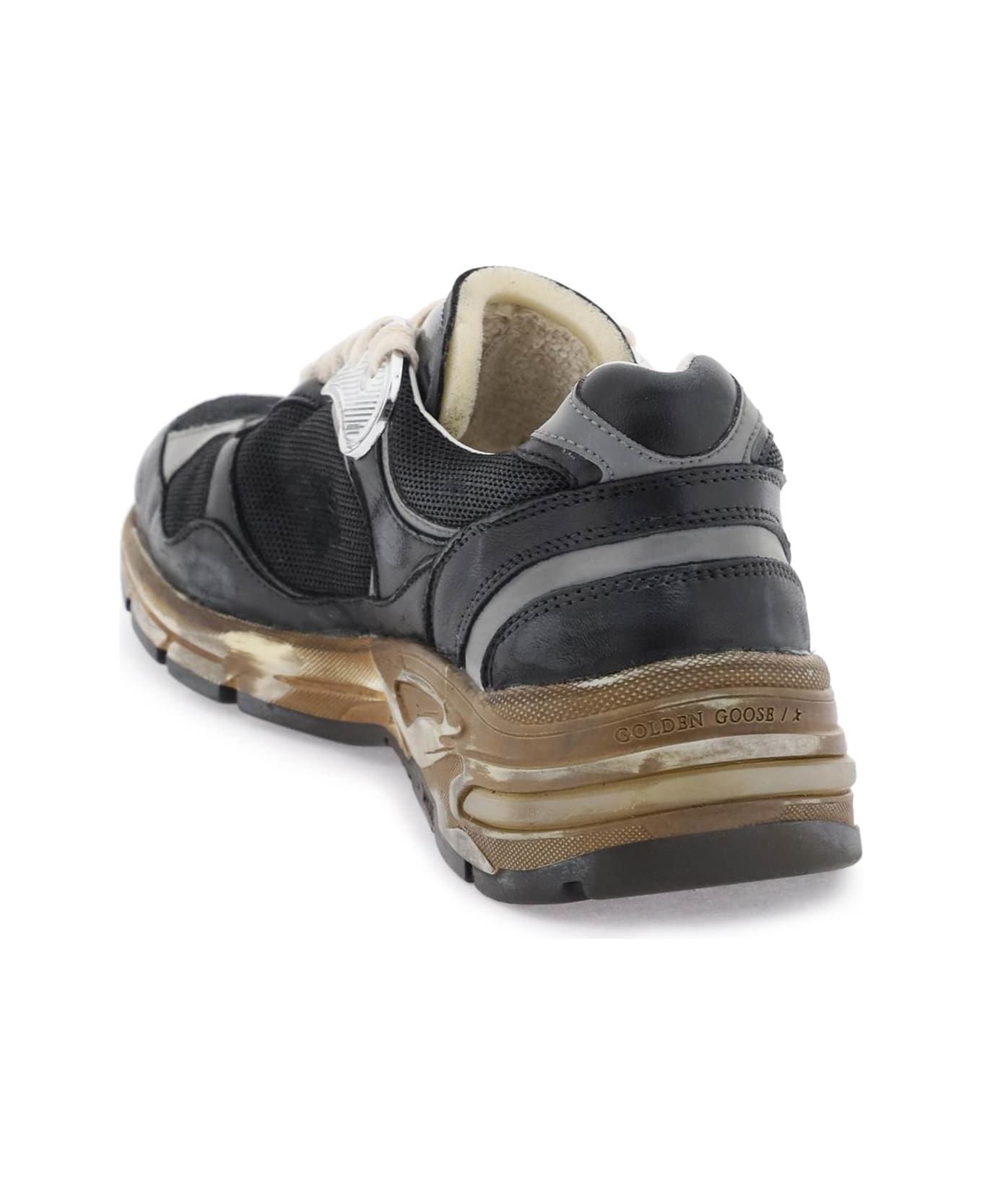 Golden Goose Dad-star Sneakers In Mesh And Nappa Leather - BLACK SILVER ICE (Black)