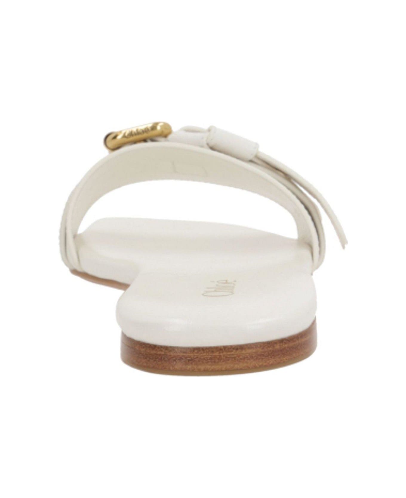 Chloé Mae Knot-detailed Slides - White