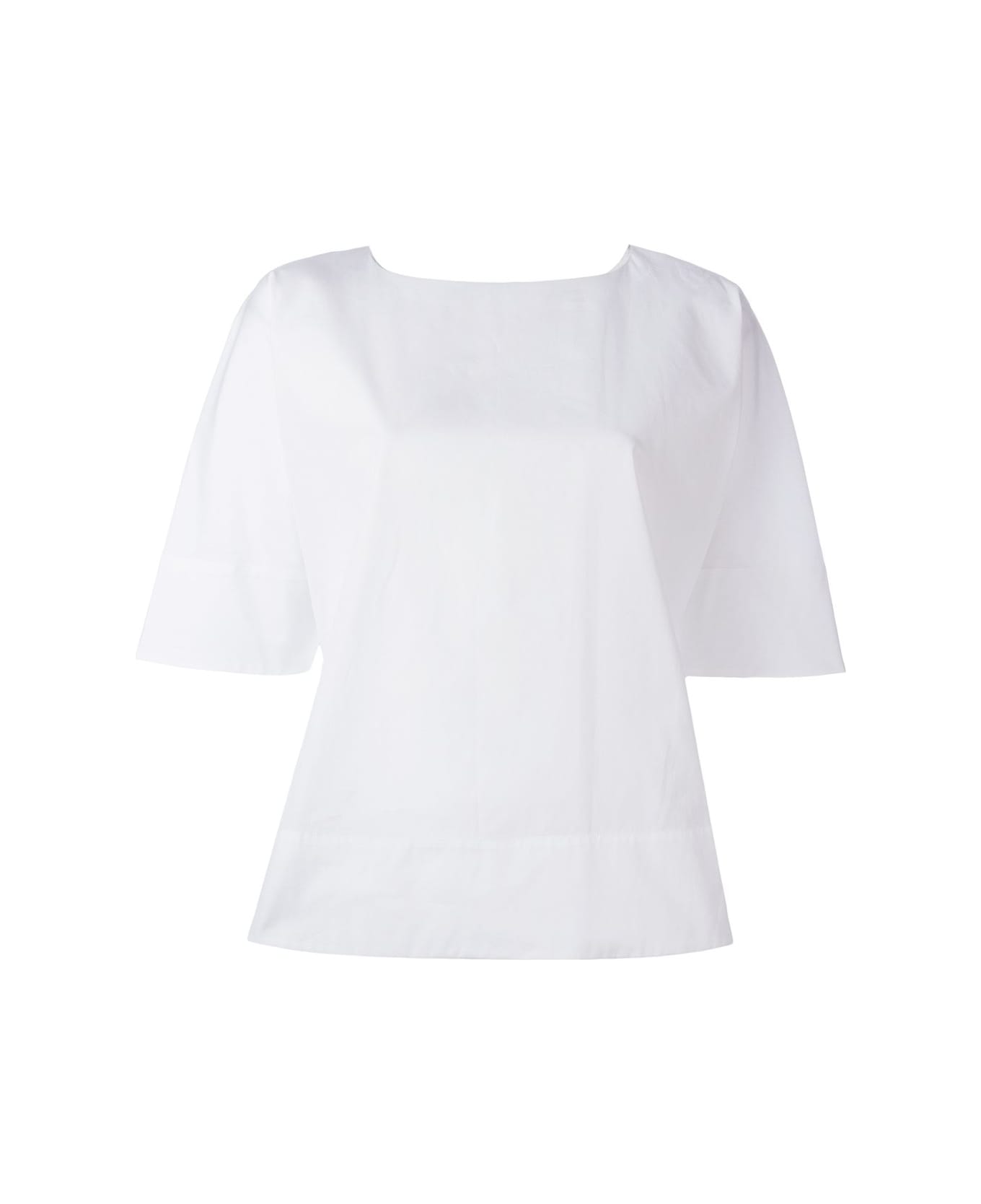 Alberto Biani Rear Pleat Blouse - White