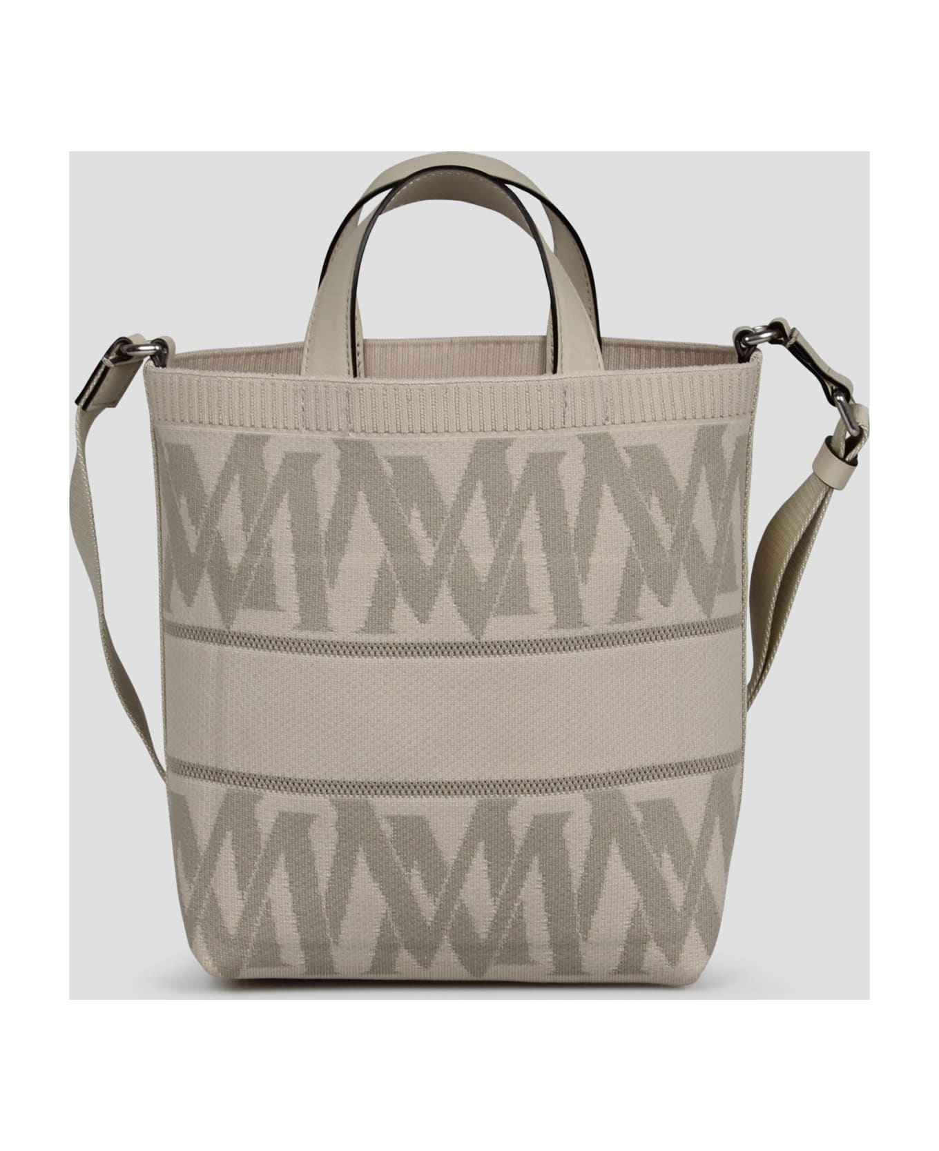 Moncler Mini Knit Tote Bag - SANDRO charm detail embossed logo tote bag Grün
