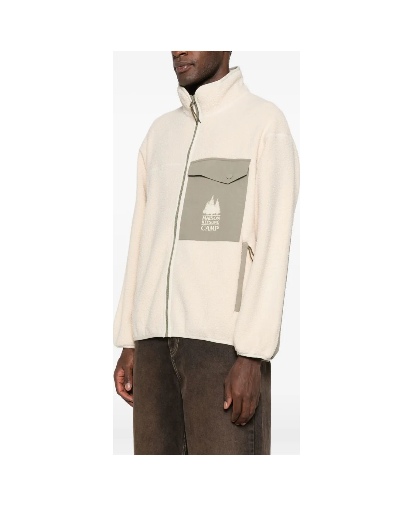 Maison Kitsuné Casual Fleece Jacket - Ecru