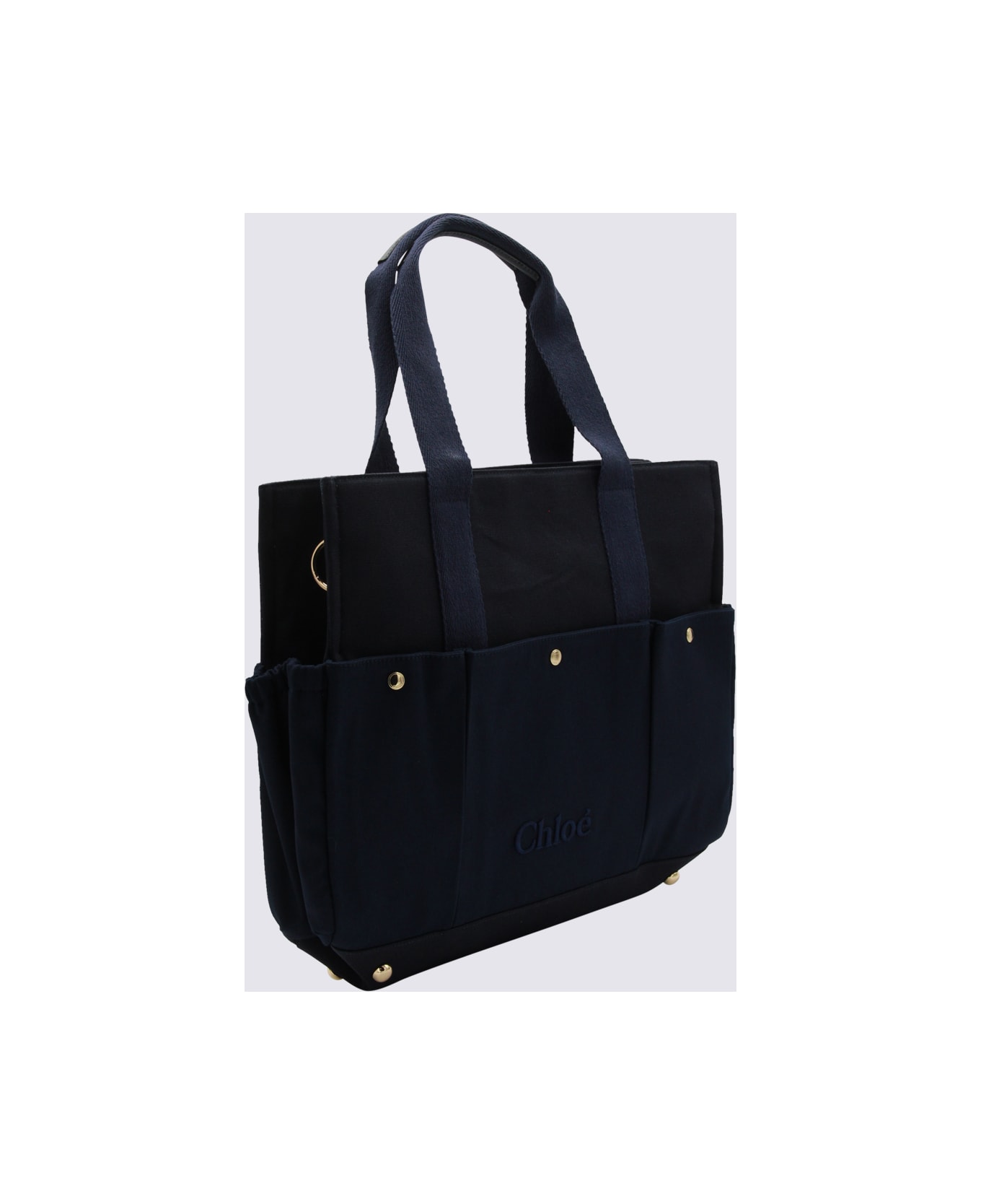 Chloé Dark Blue Cotton Totes - Marine
