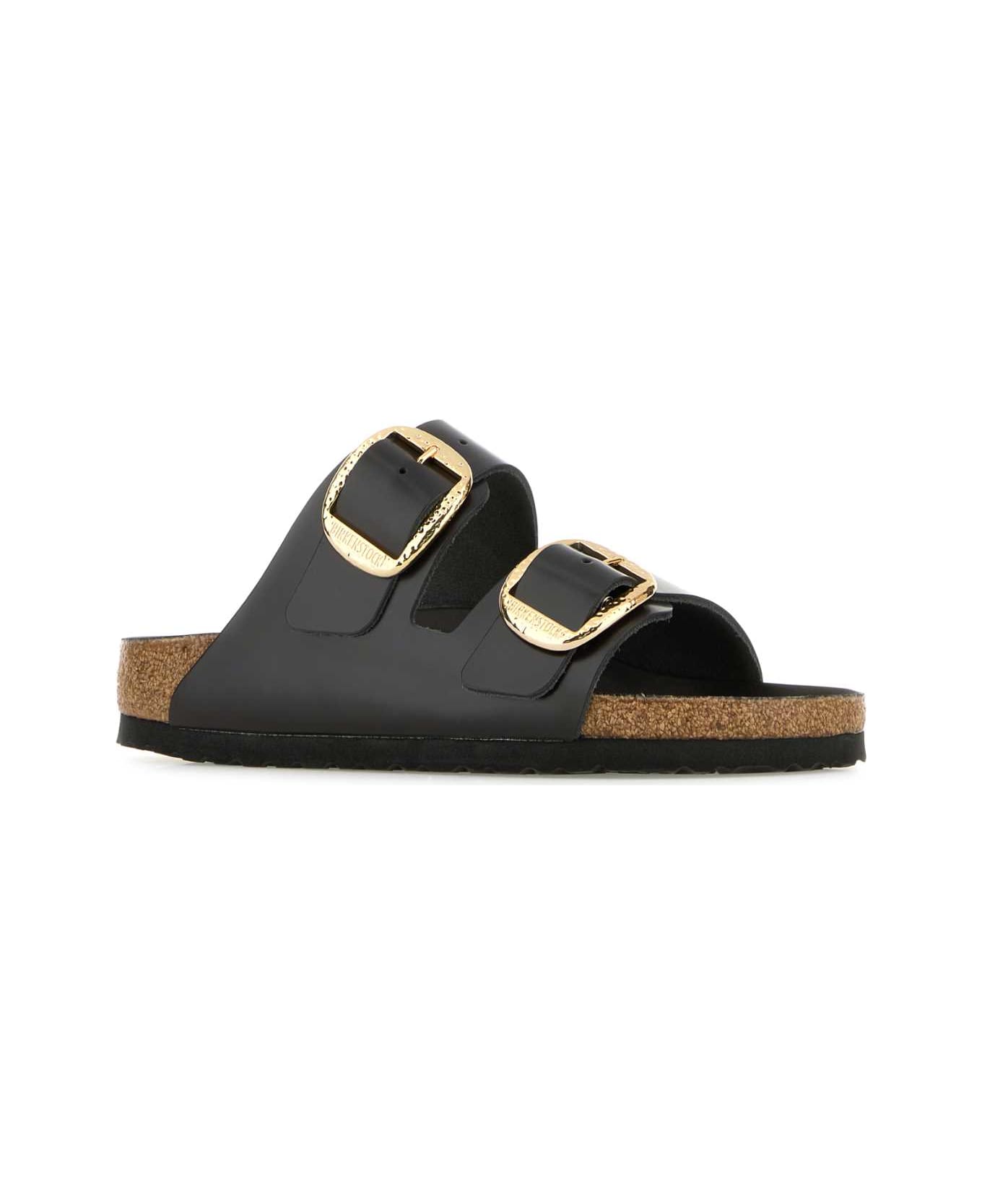Birkenstock Dark Brown Leather Arizona Big Buckle Slippers - ESPRESSO