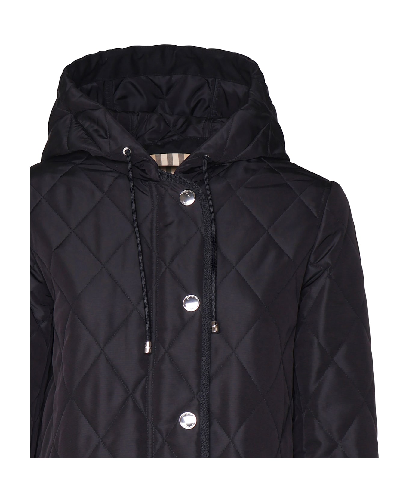 Burberry Long Quilted Roxby Jacket - Black