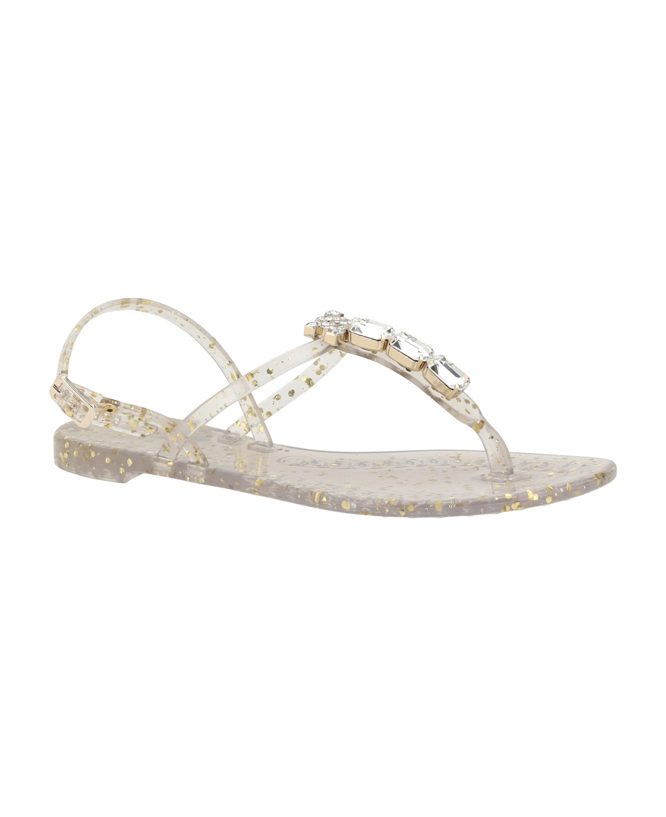 Casadei Swarovski Jelly Sandals