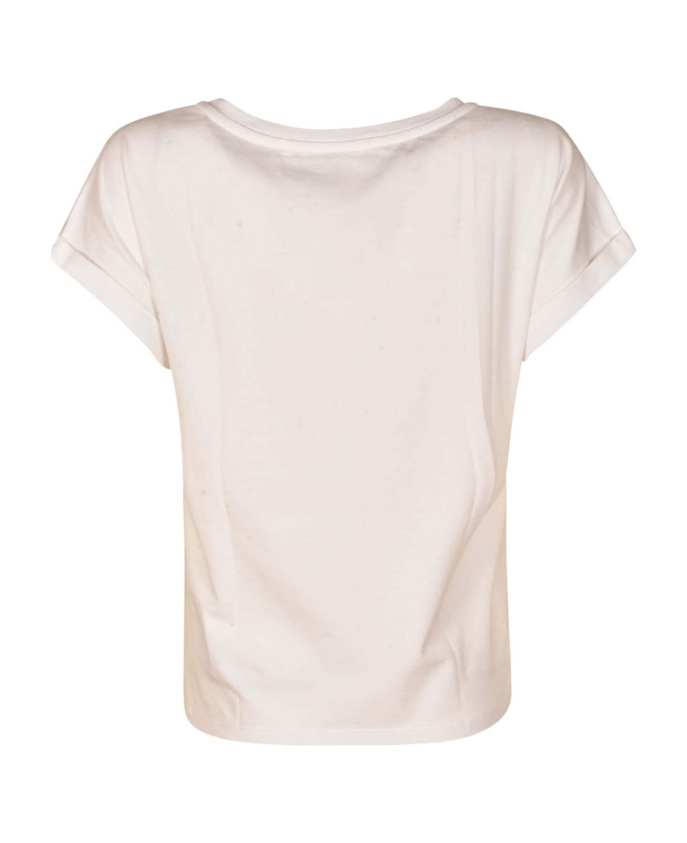 Blugirl Heart Logo Crystal Embellished T-shirt Blugirl - WHITE