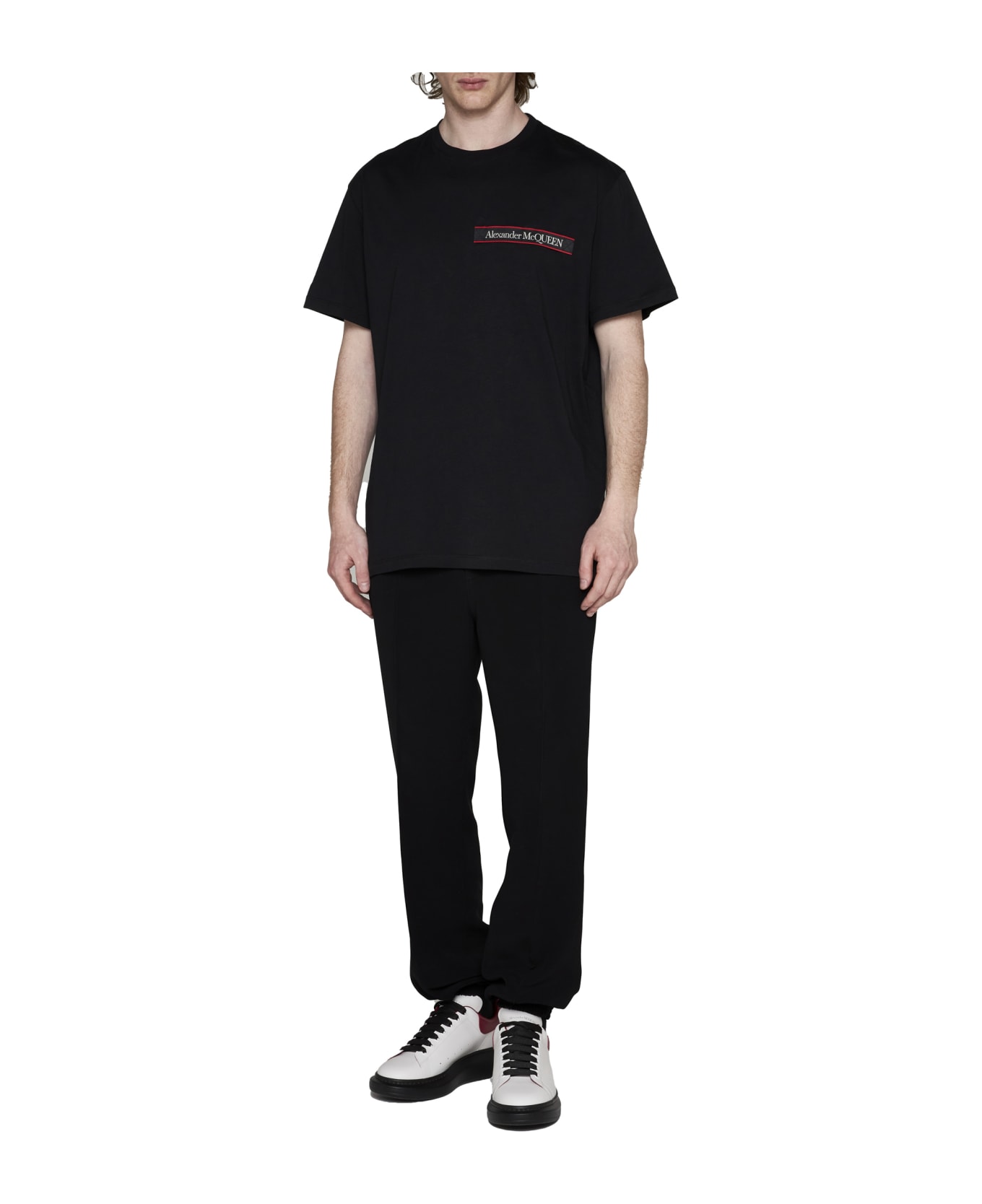Alexander McQueen Logo Tape T-shirt - Black mix シャツ