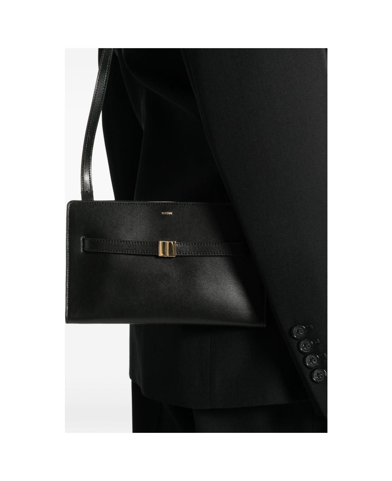 Totême Leather Mini Crossbody Bag - Black