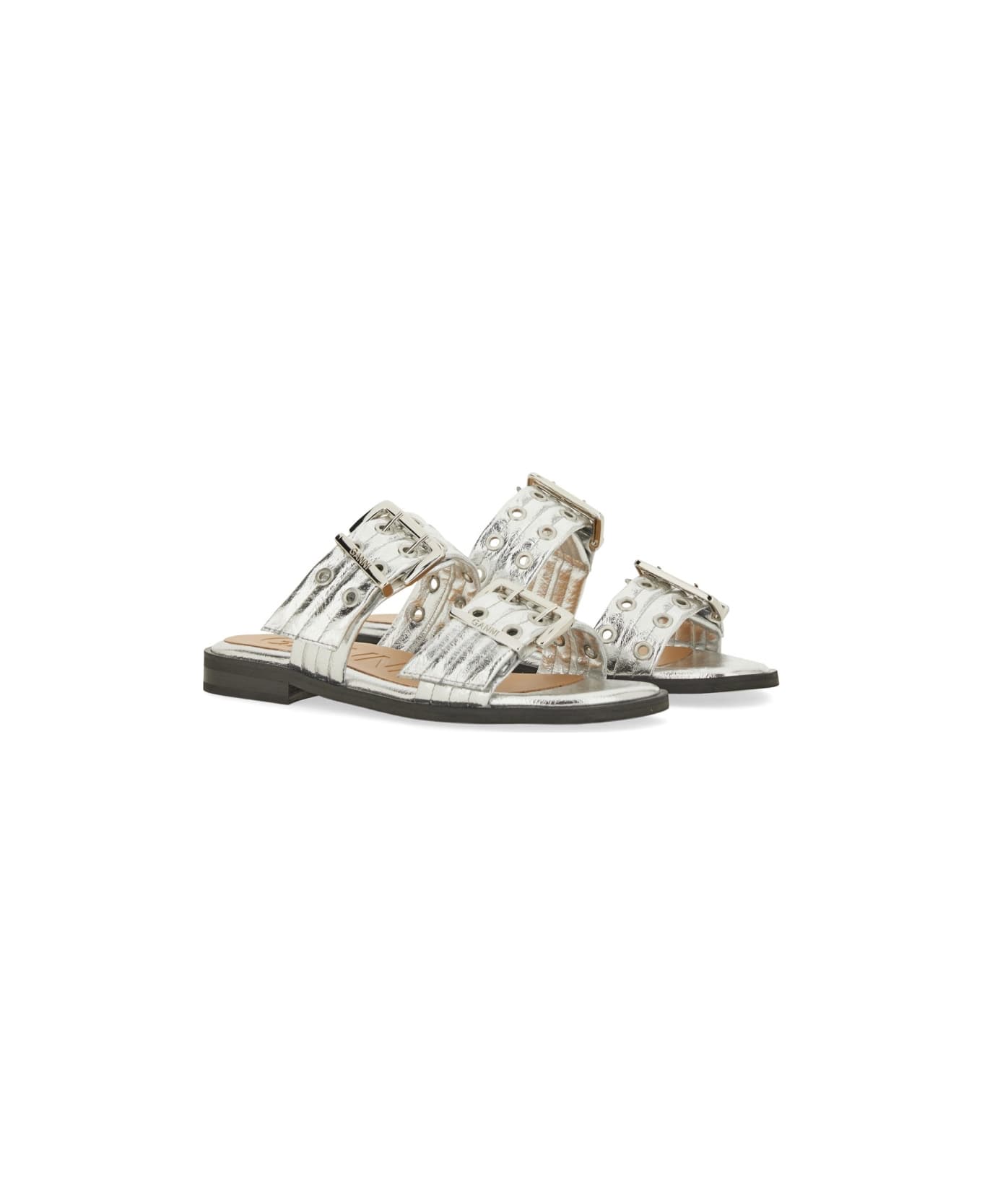 Ganni Sandal With Buckle - SILVER