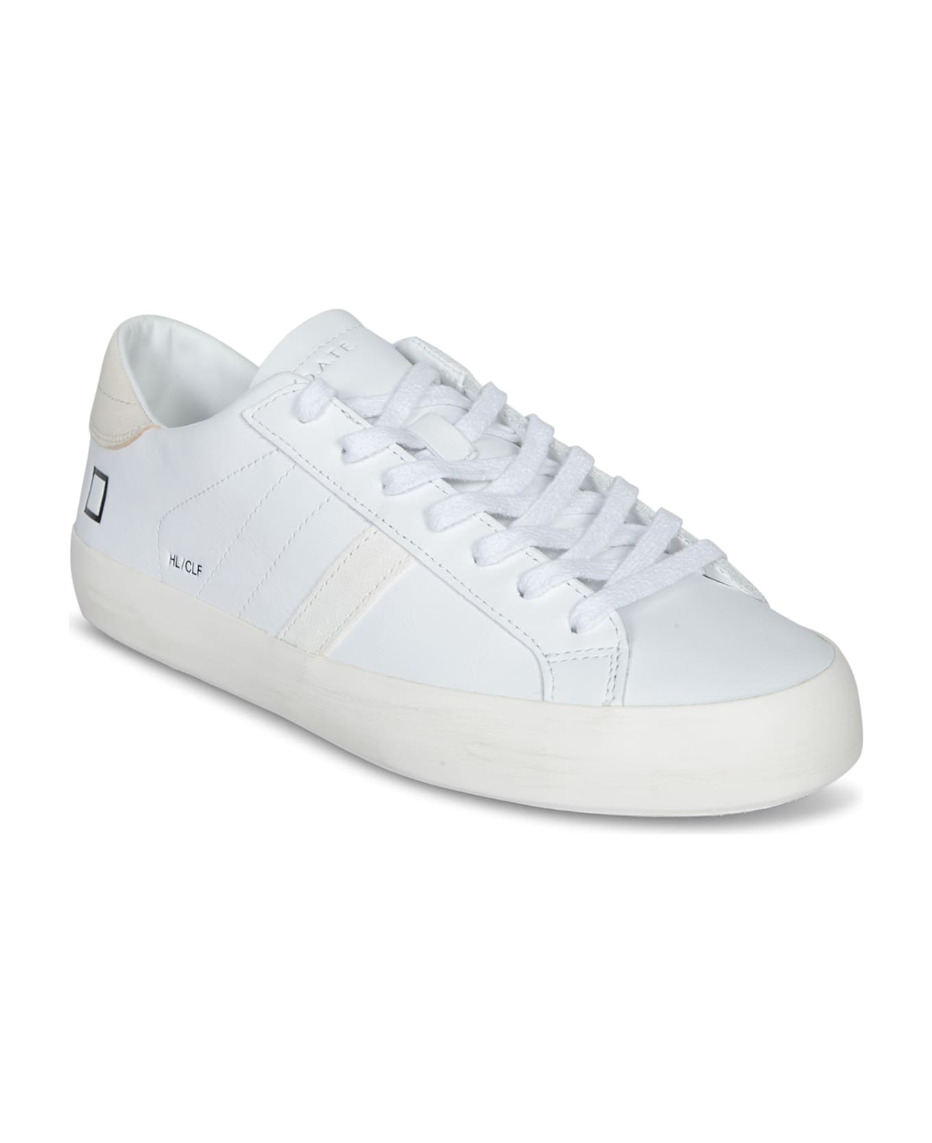 D.A.T.E. Hill Low Calf White Sneakers - White