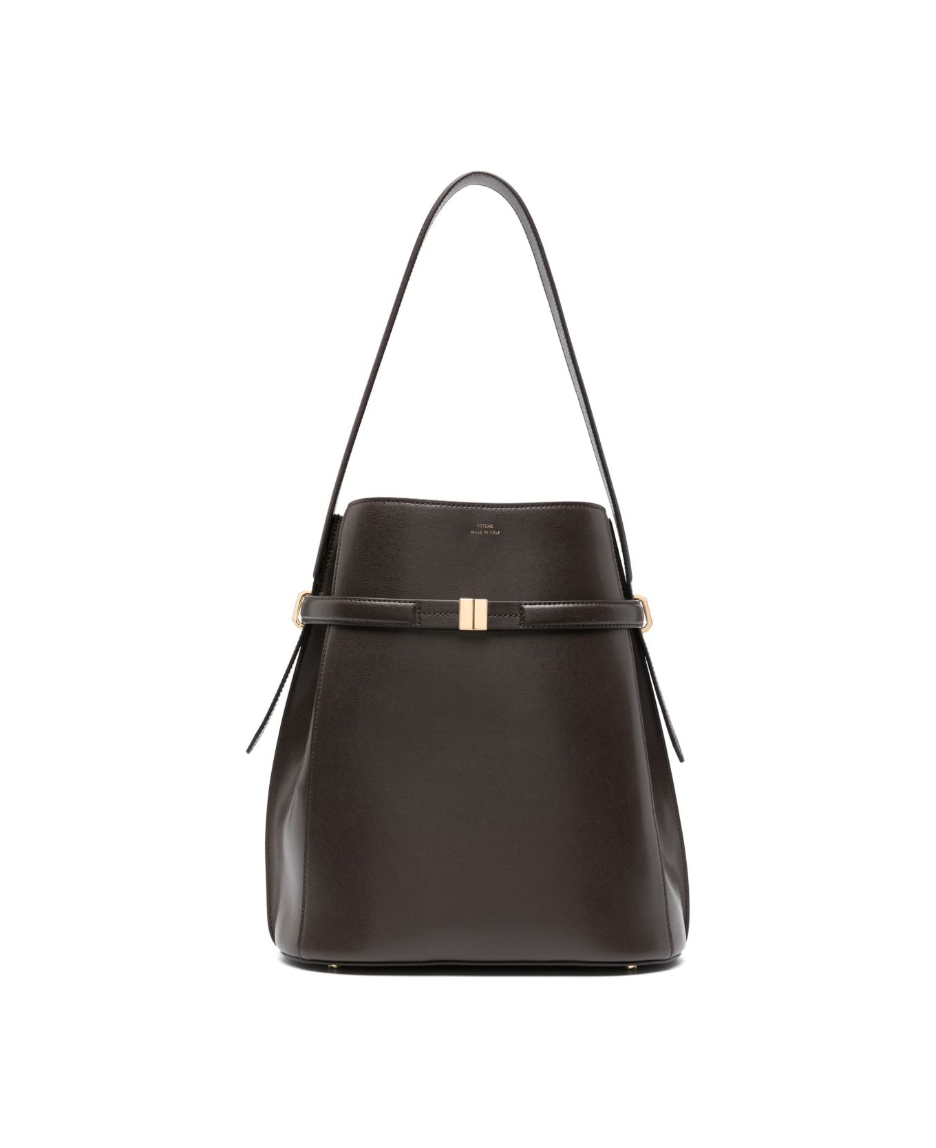 Totême Leather Belted Bucket Bag - Brown