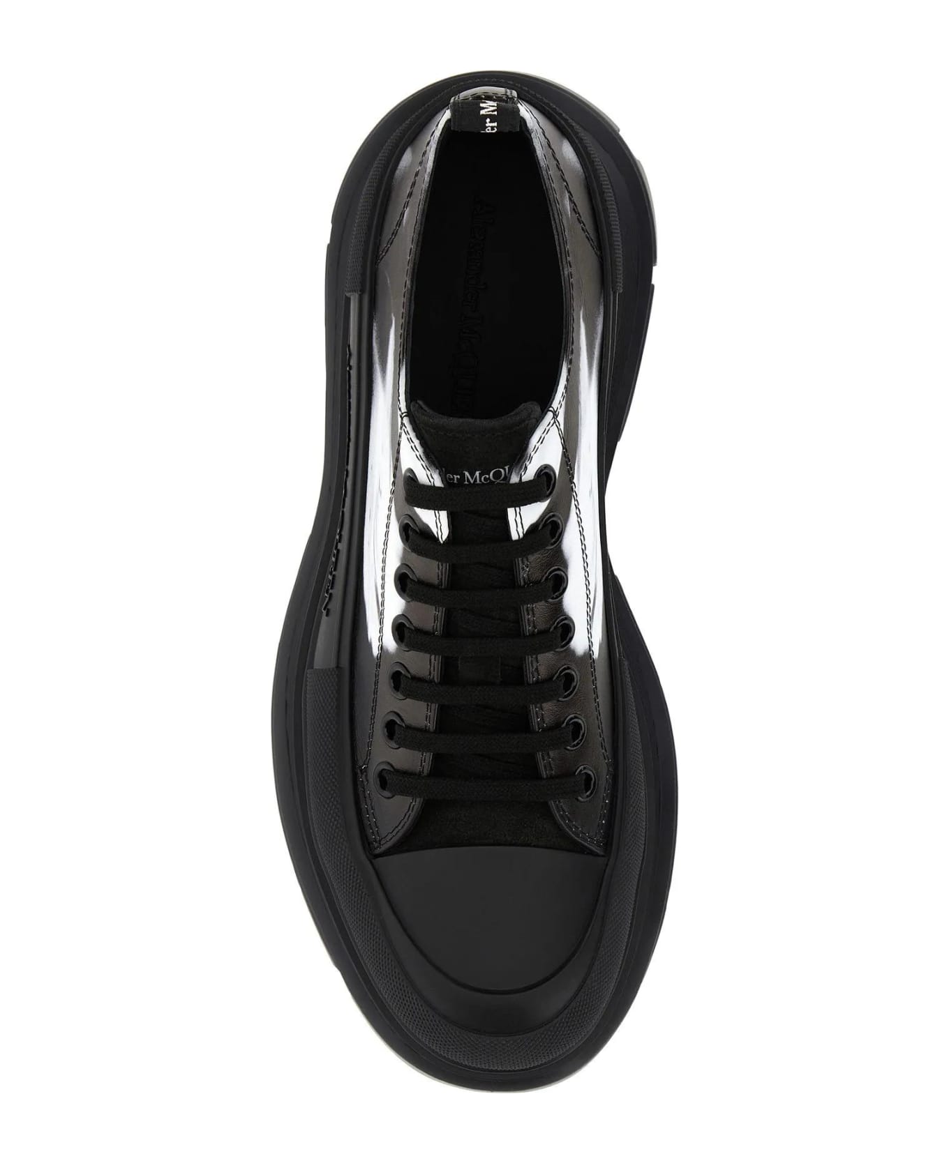 Alexander McQueen Printed Leather Sneakers - BLACK/WHITE