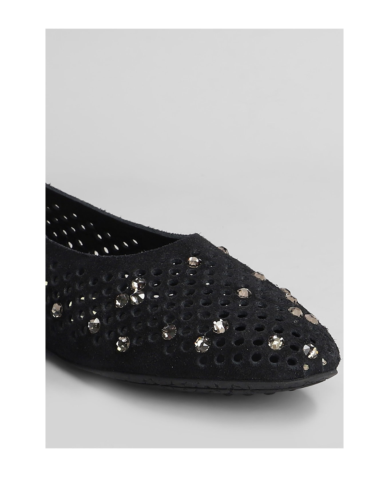 Pedro Garcia Ariane Ballet Flats In Black Suede - black