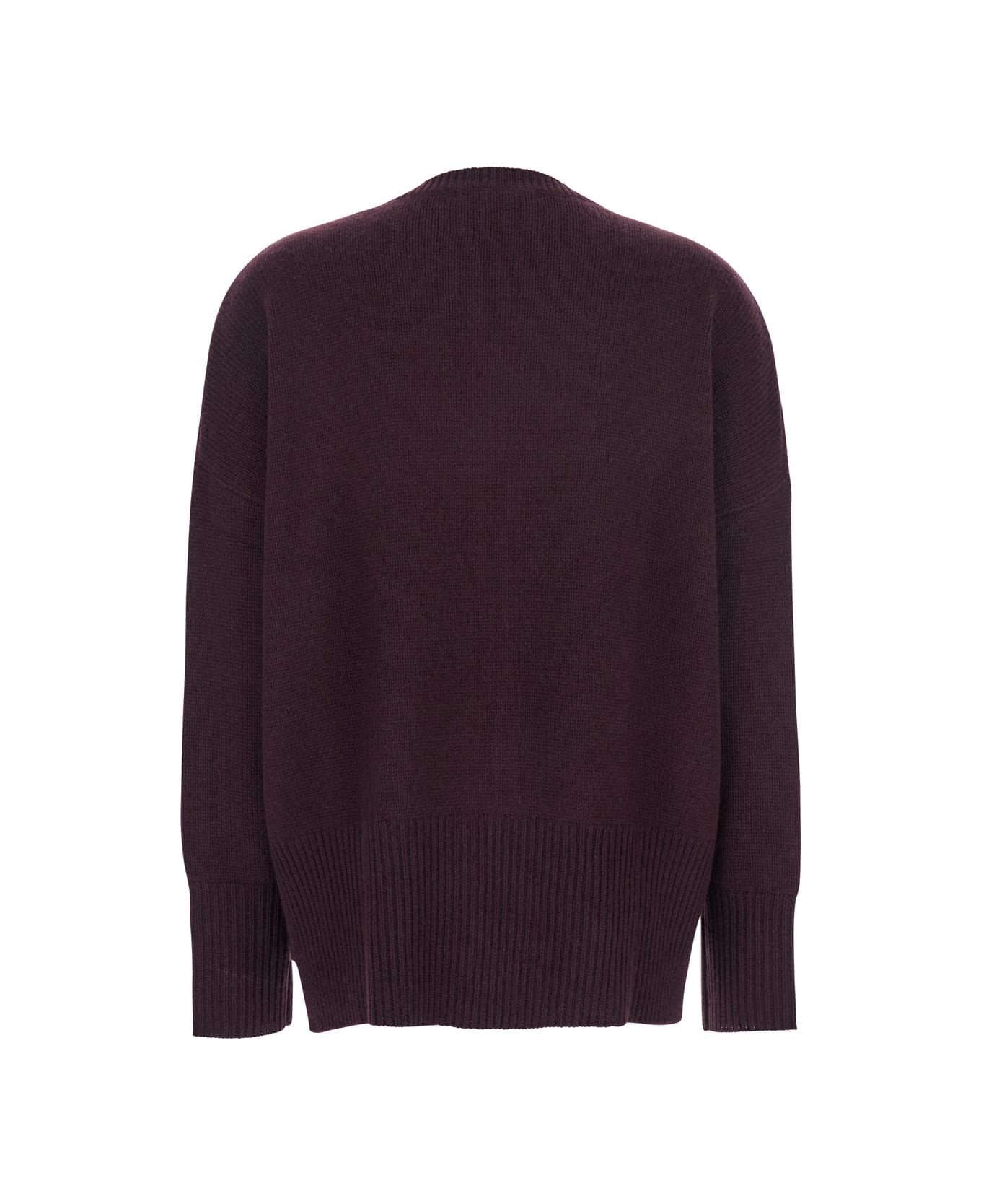 Lisa Yang 
mila
 Bordeaux Sweater With Dropped Shoulders And Ribbed Trims In Cashmere Woman - Bordeaux