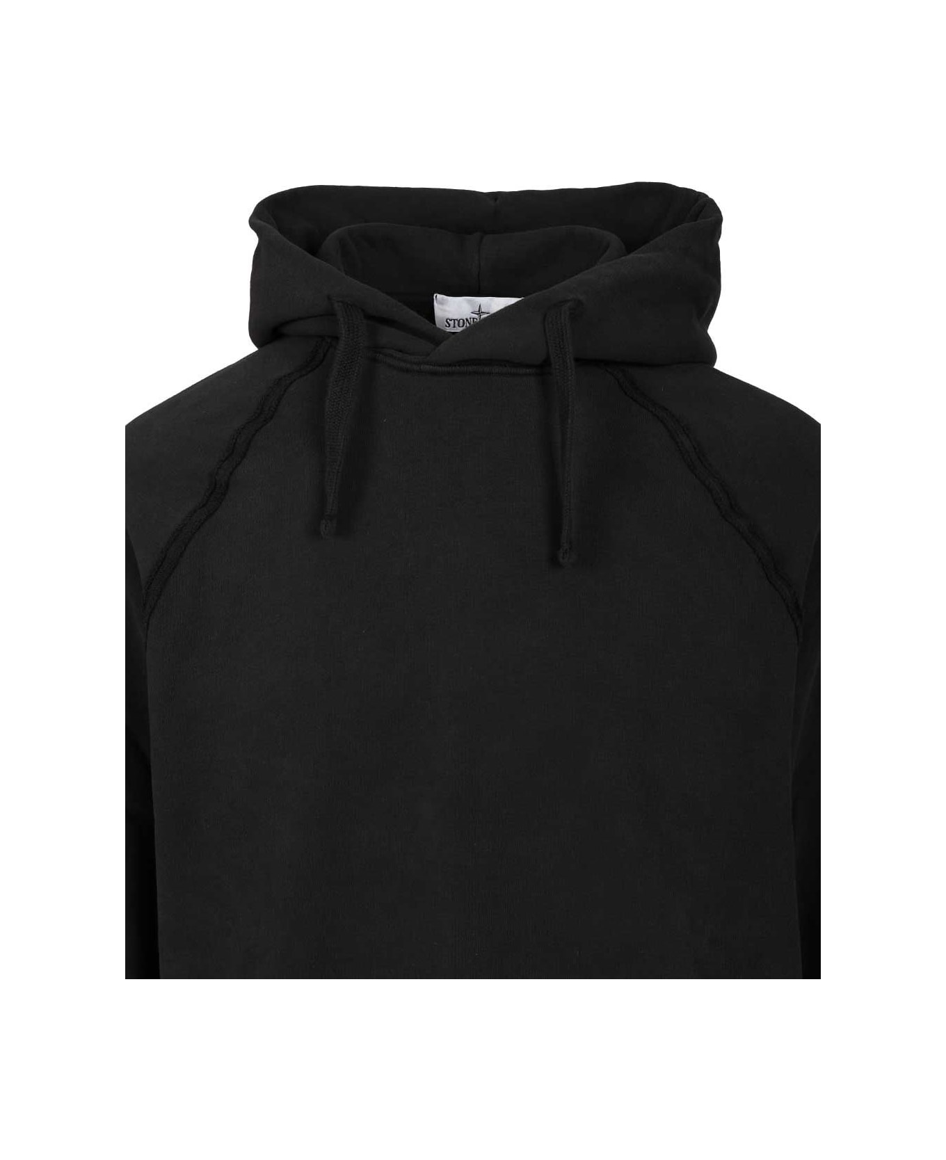 Stone Island Organic Cotton Hoodie - Black