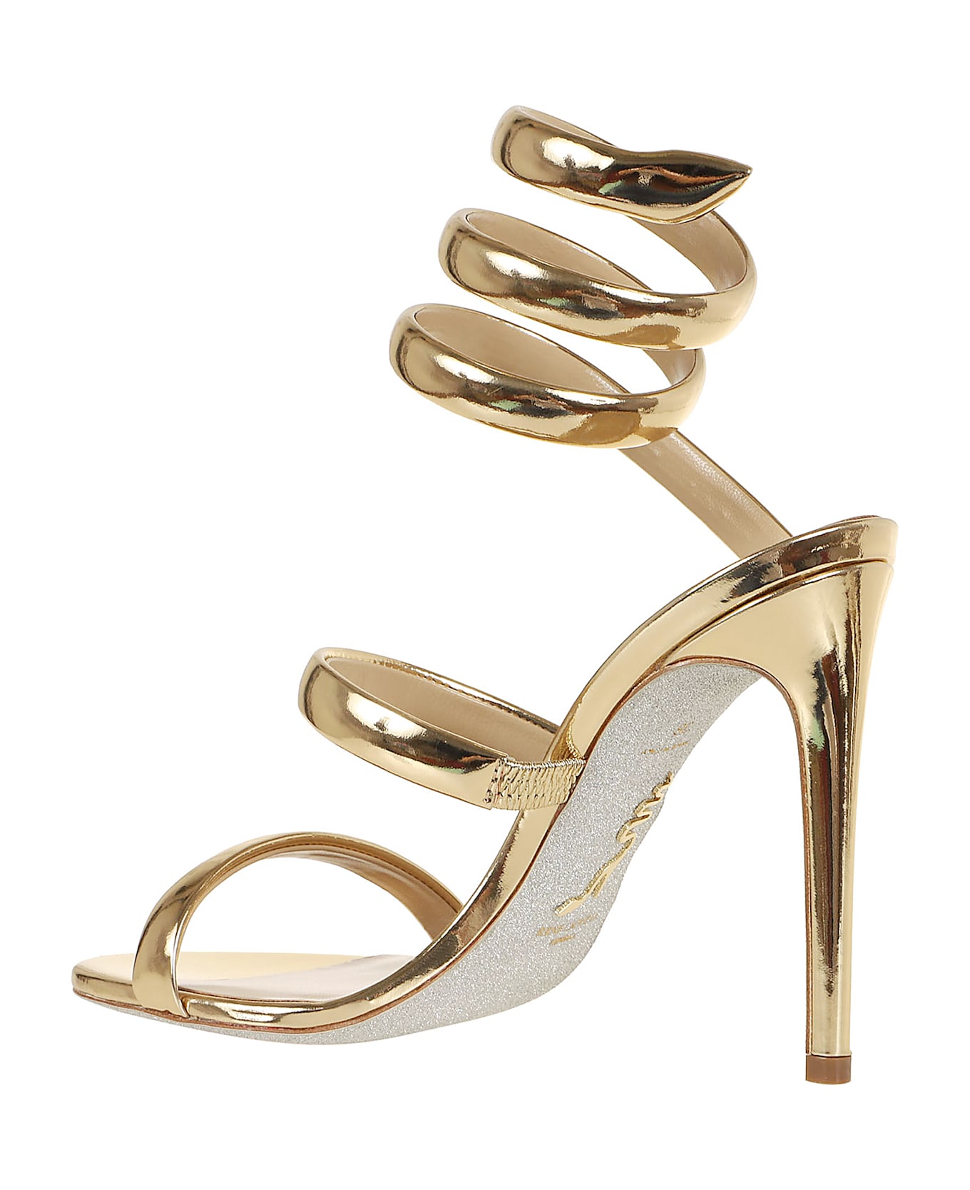 René Caovilla Cleo Sandals - Gold Calf