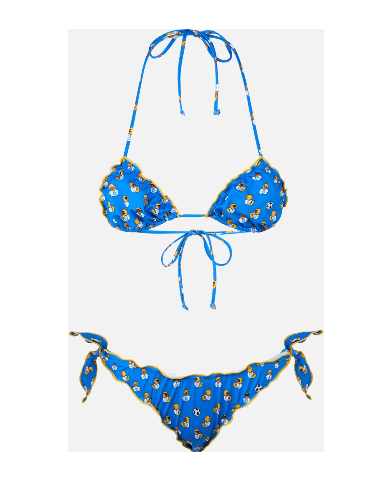 MC2 Saint Barth Woman Ducky Napoli Print Triangle Classic Bikini Sarius | Ssc Napoli Special Edition - BLUETTE