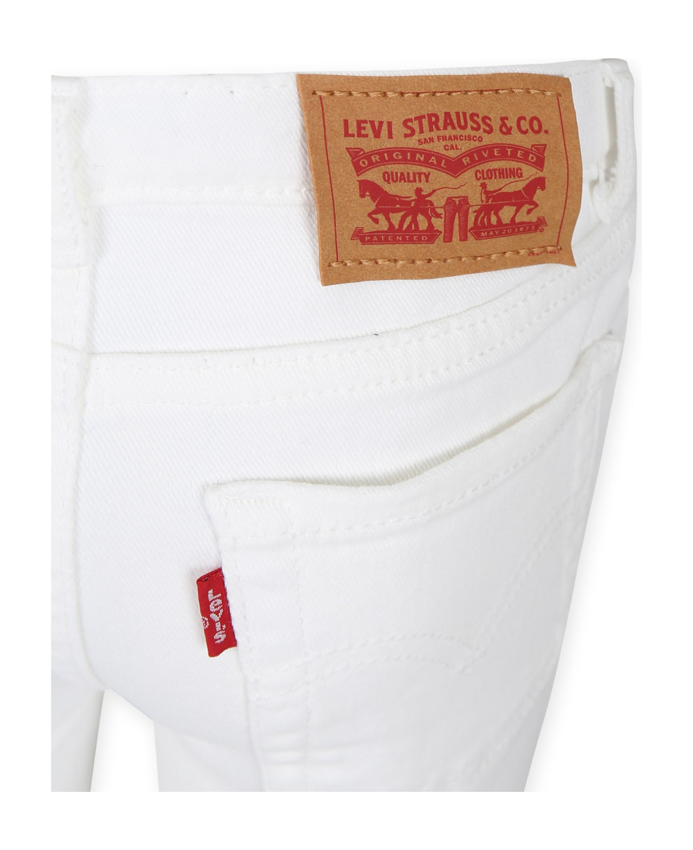 Levi
s White Jeans 726 For Girl With Logo Patch - White