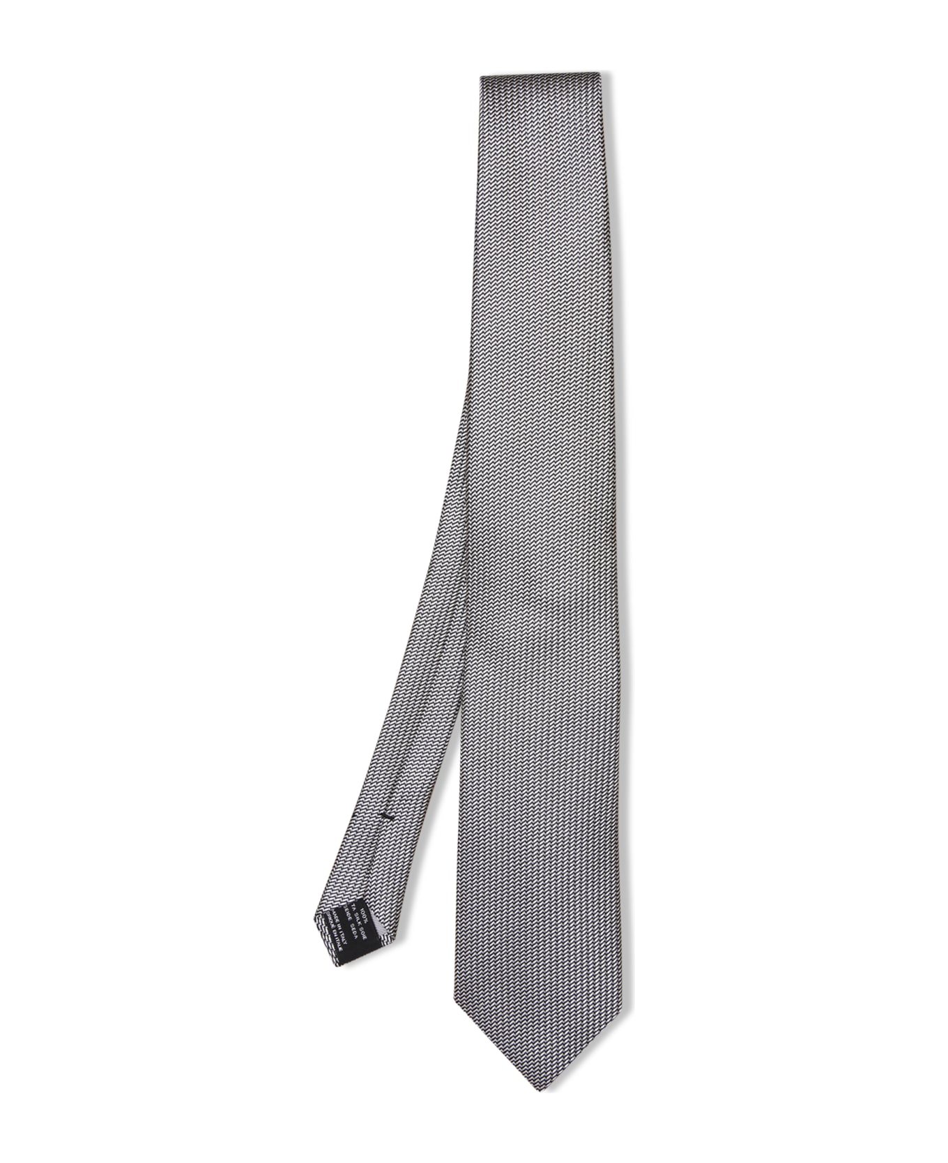 Tom Ford Silk Tie 8cm In Black And White - Black