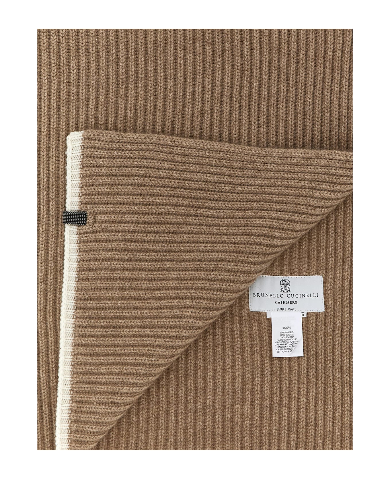 Brunello Cucinelli Monile Cashmere Scarf - Beige