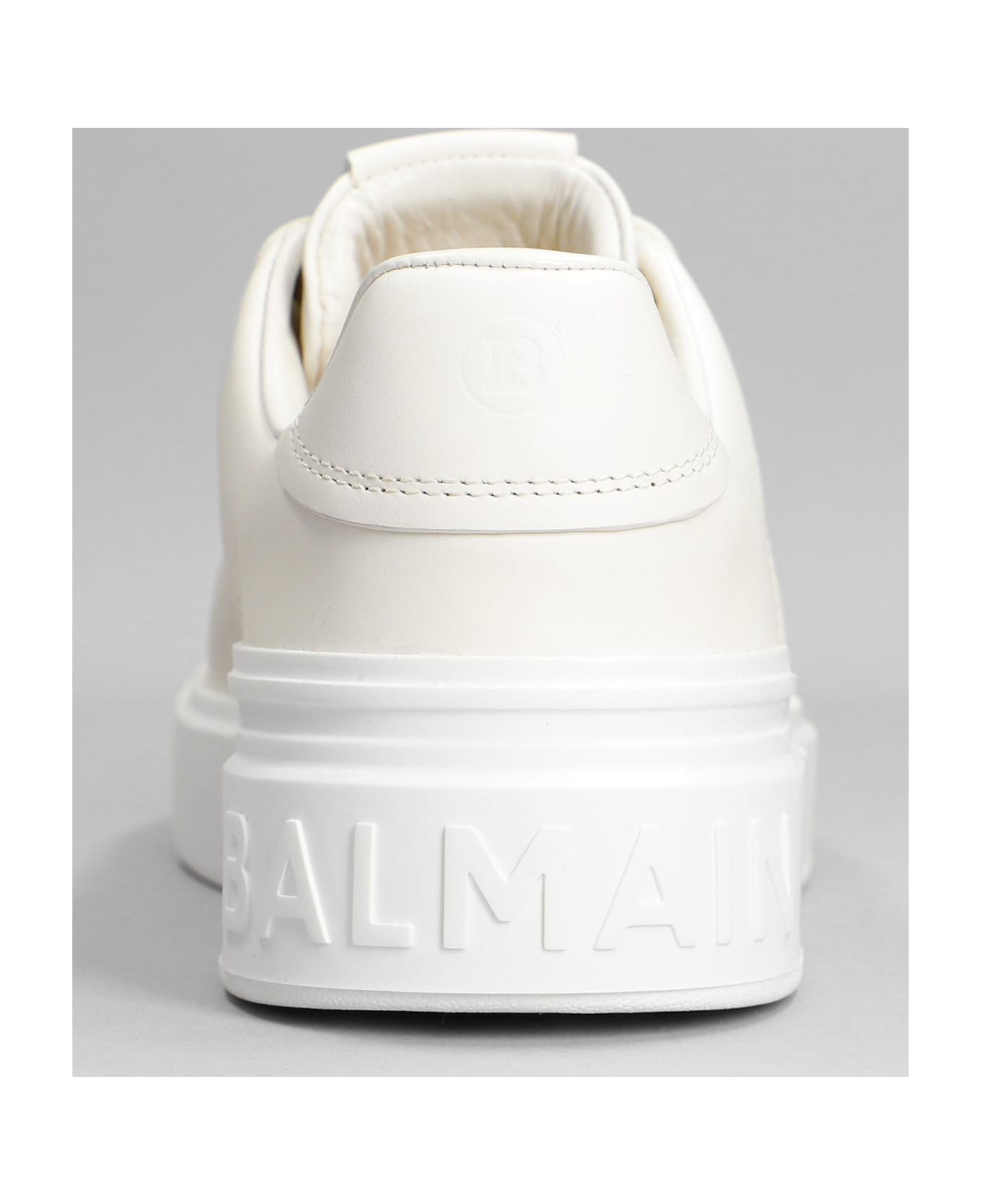 Balmain B Court Sneakers In White Leather - white