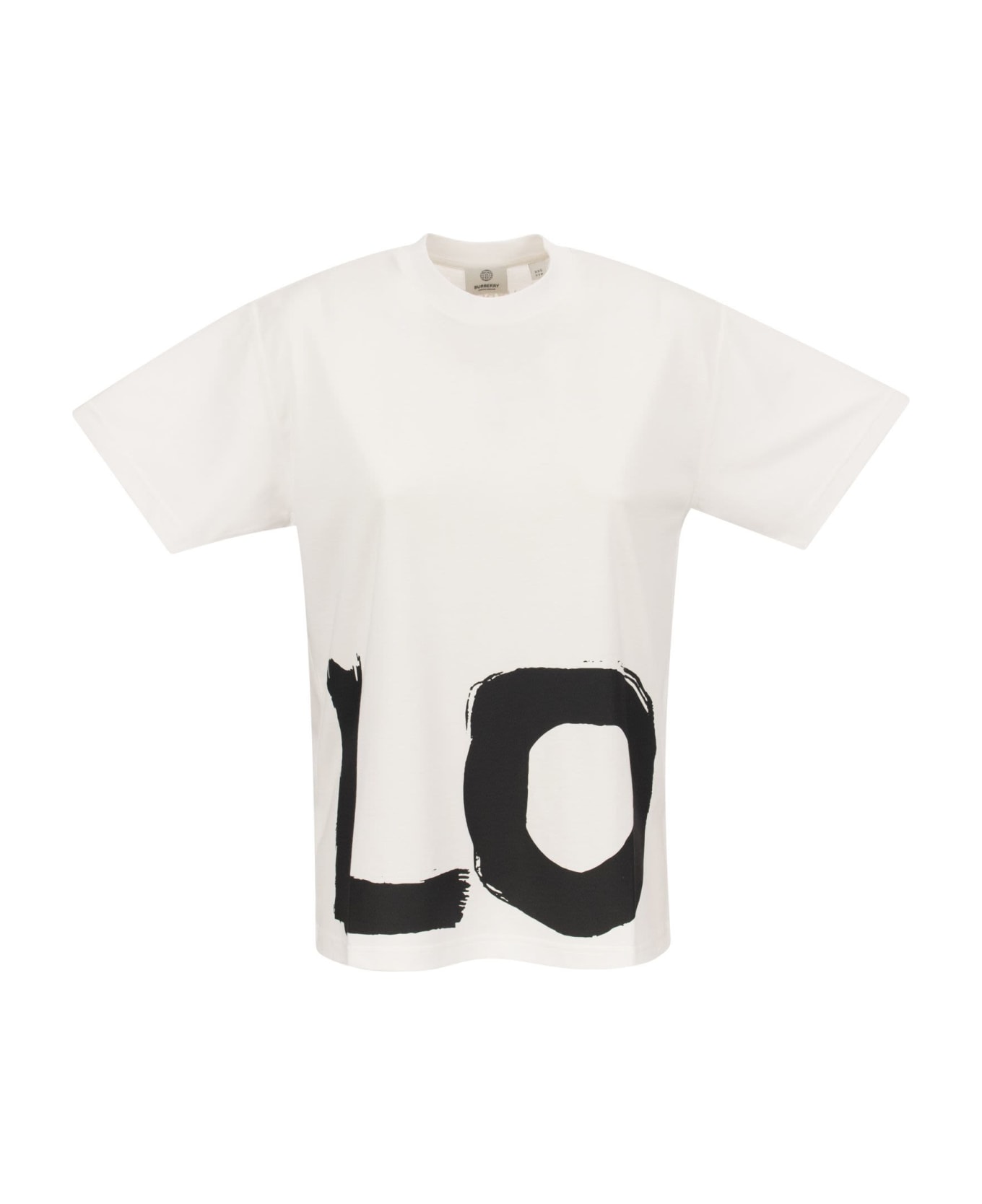 Burberry Carrick - Love Print Cotton Oversized T-shirt - White Tシャツ